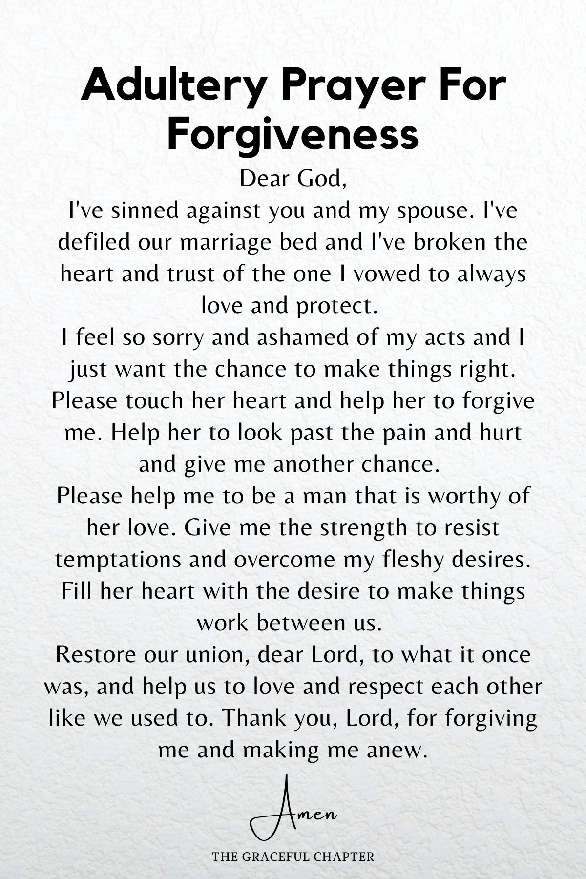 Adultery prayer for forgiveness