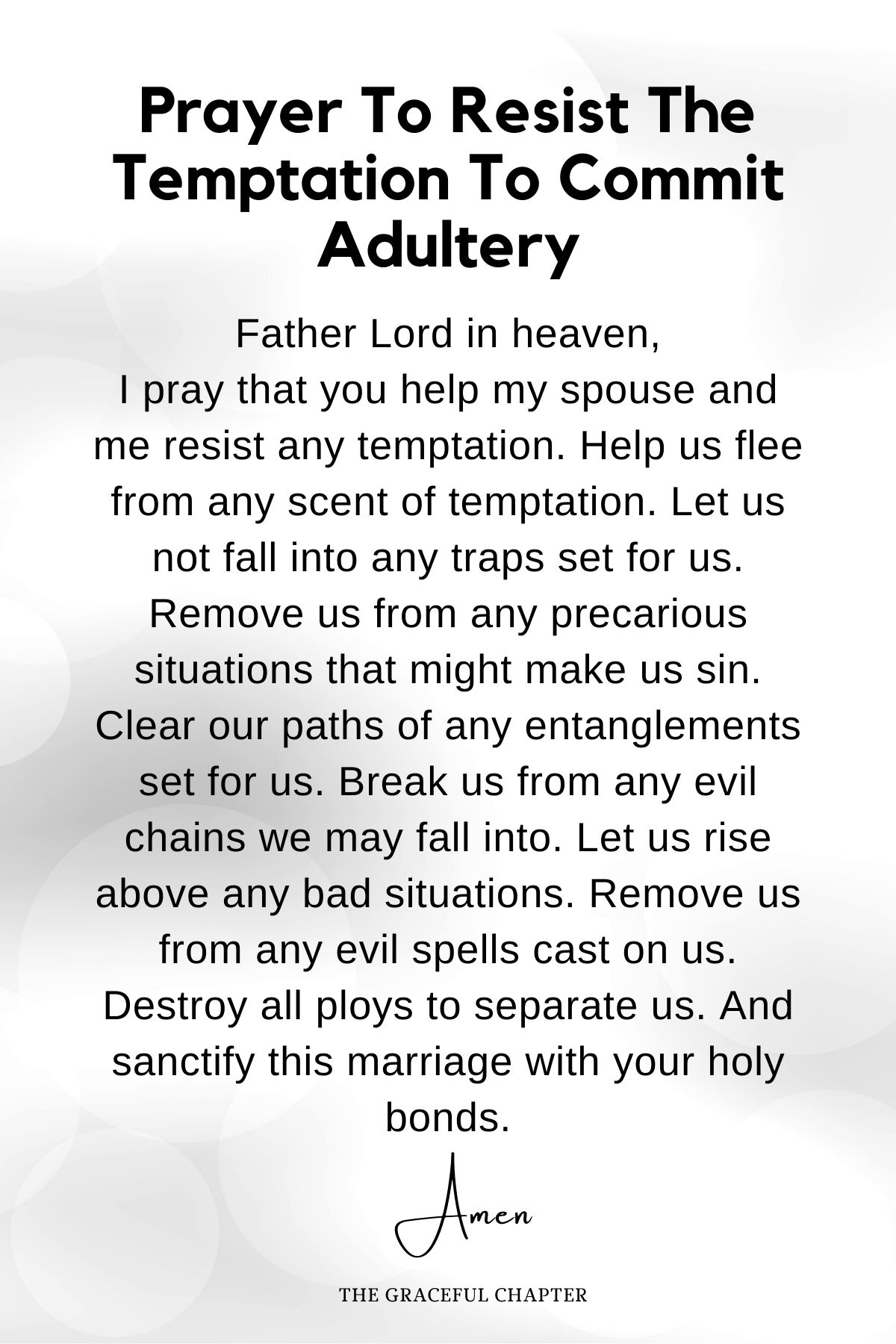 Prayer to resist the temptation to commit adultery