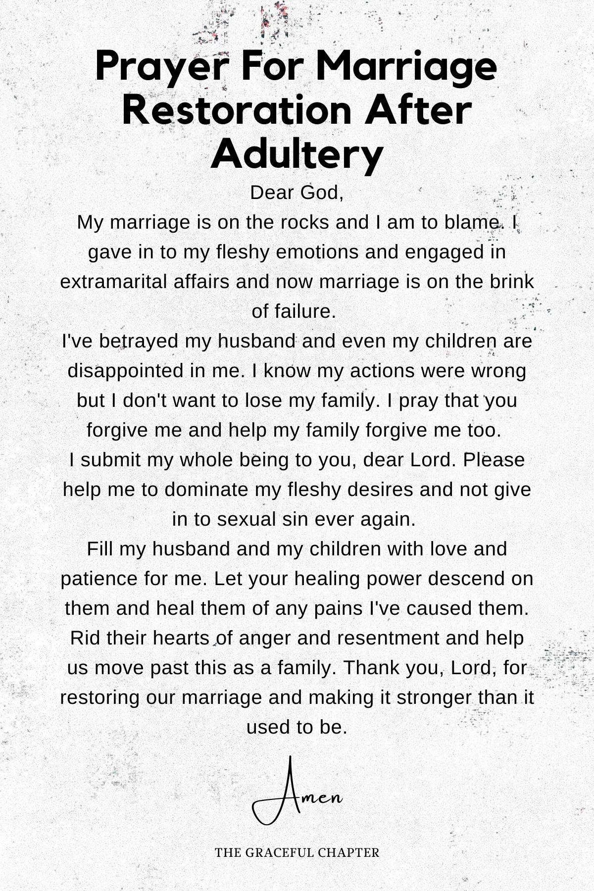 Prayer for marriage restoration after adultery