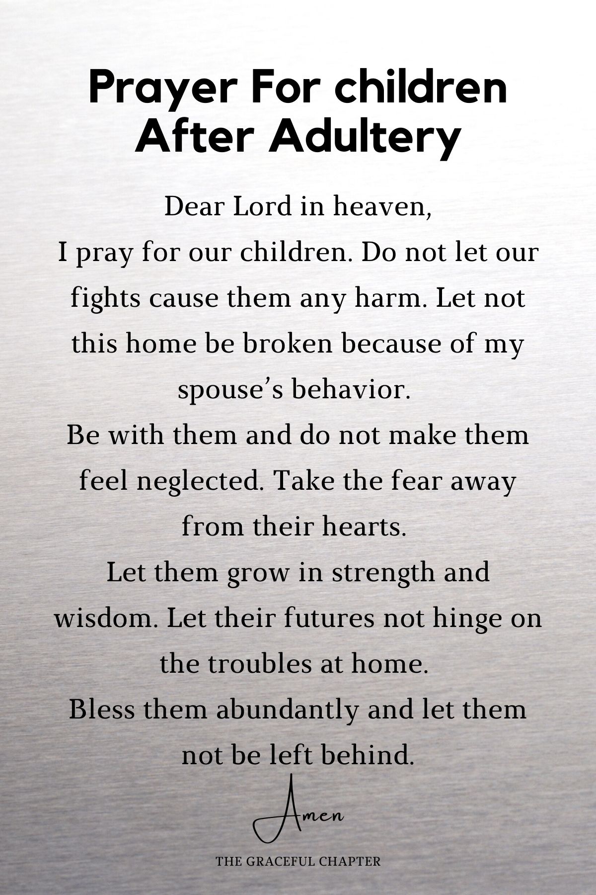 Prayer for children after adultery