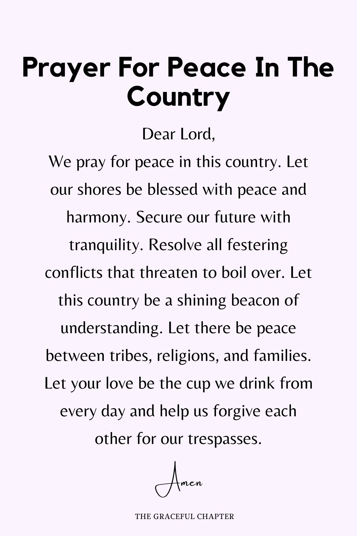 8 Important Prayers For The Country - The Graceful Chapter