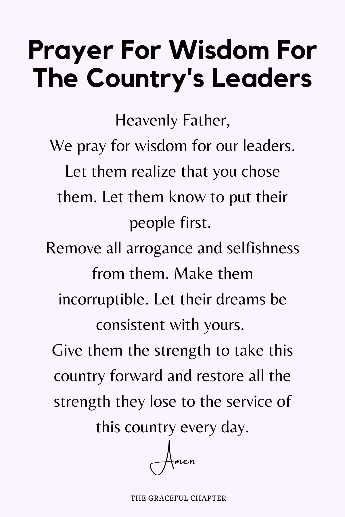 8 Important Prayers For The Country - The Graceful Chapter