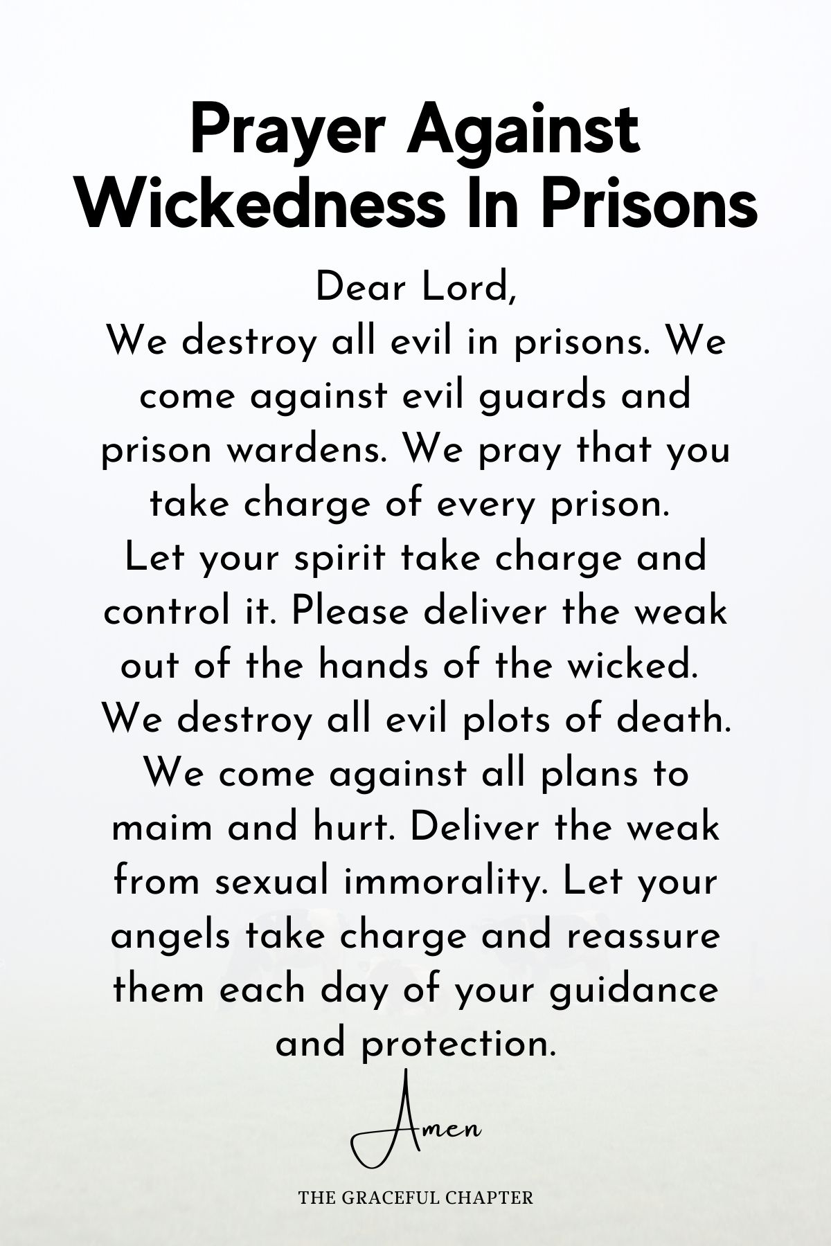 Prayer against wickedness in prisons