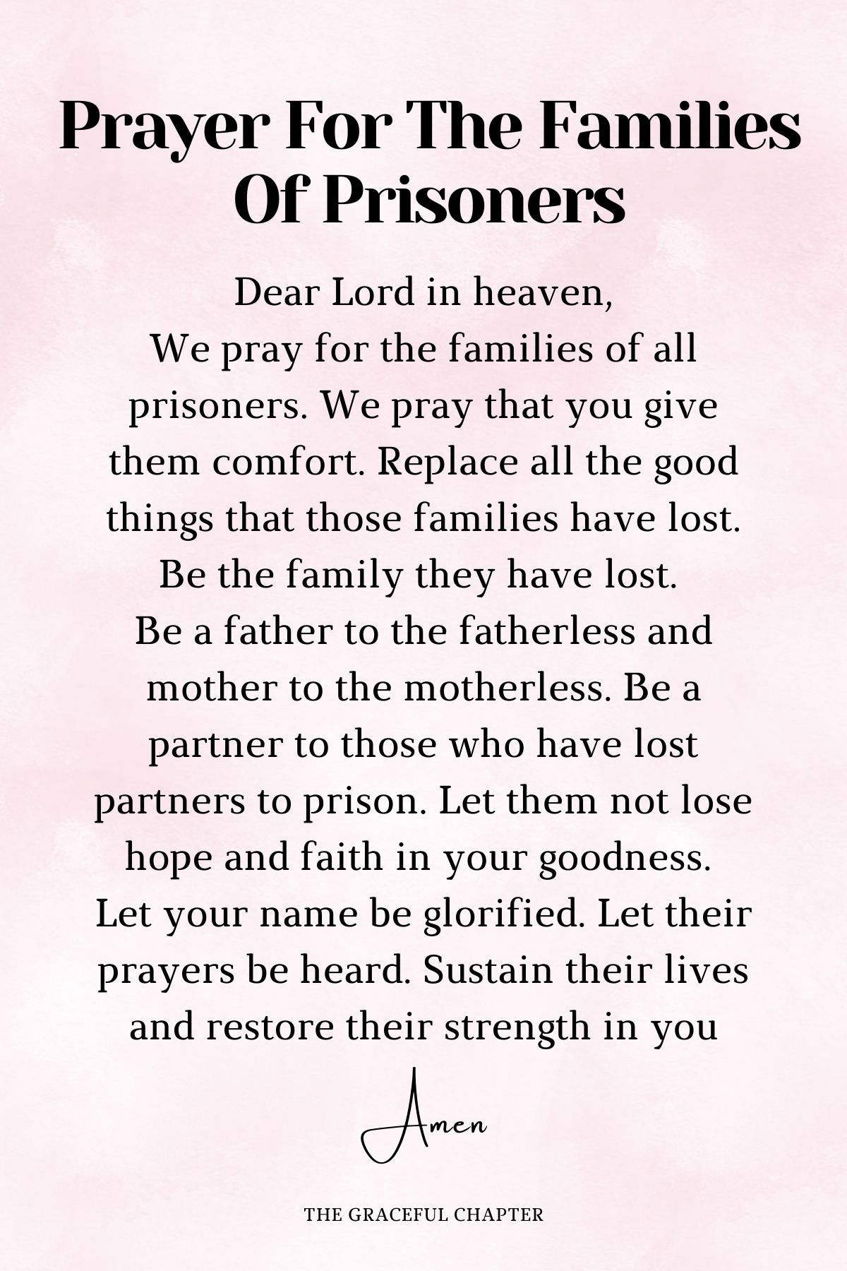 Prayer for the families of prisoners