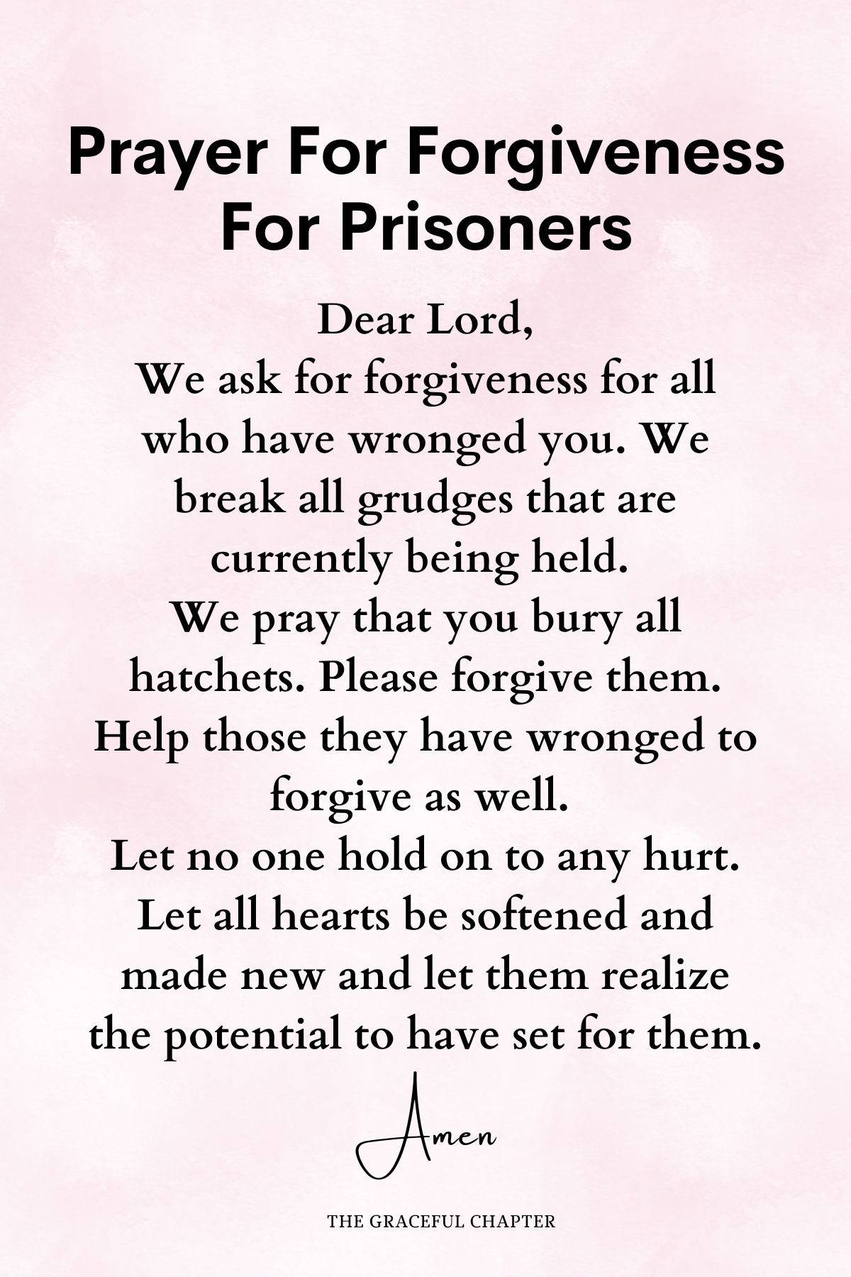 Prayer for forgiveness for prisoners