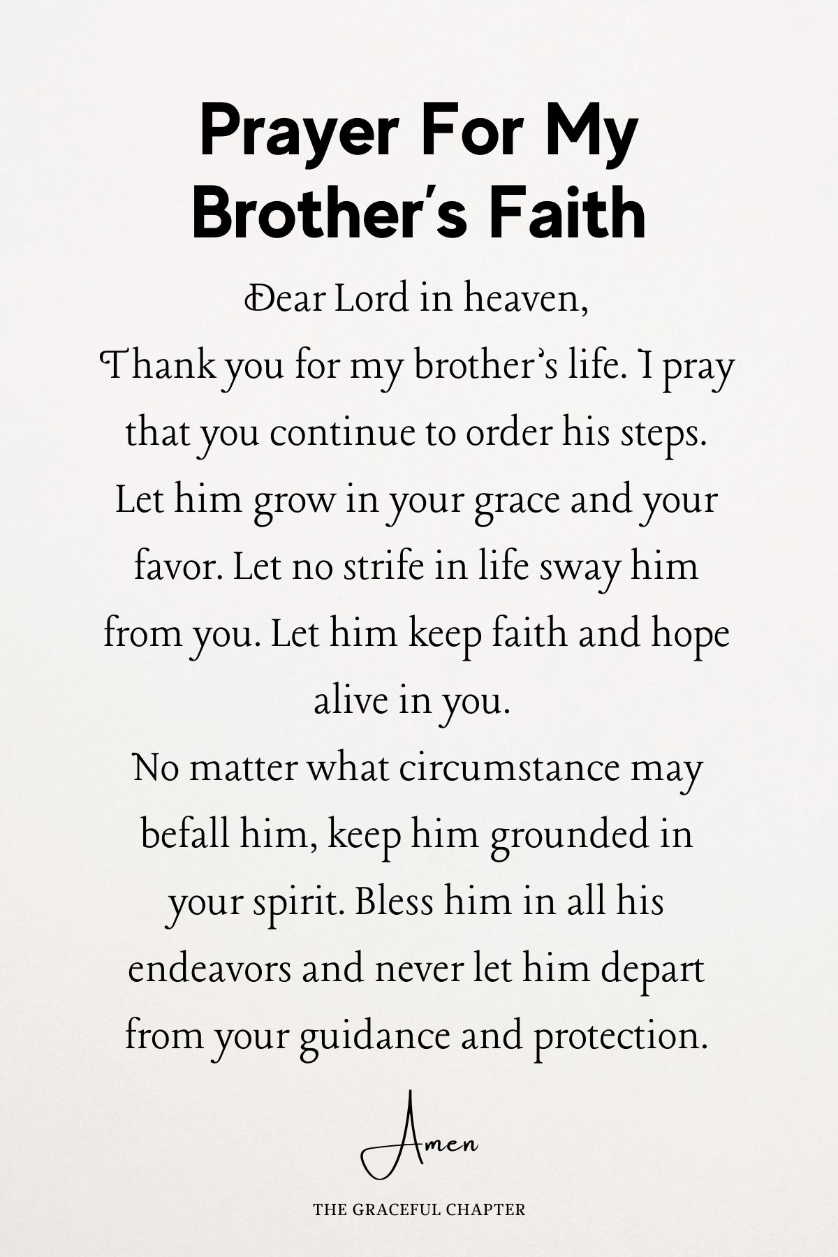 Prayer for my brother’s faith