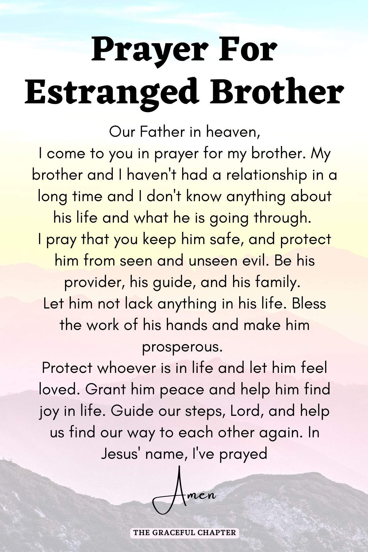 Prayer for estranged brother