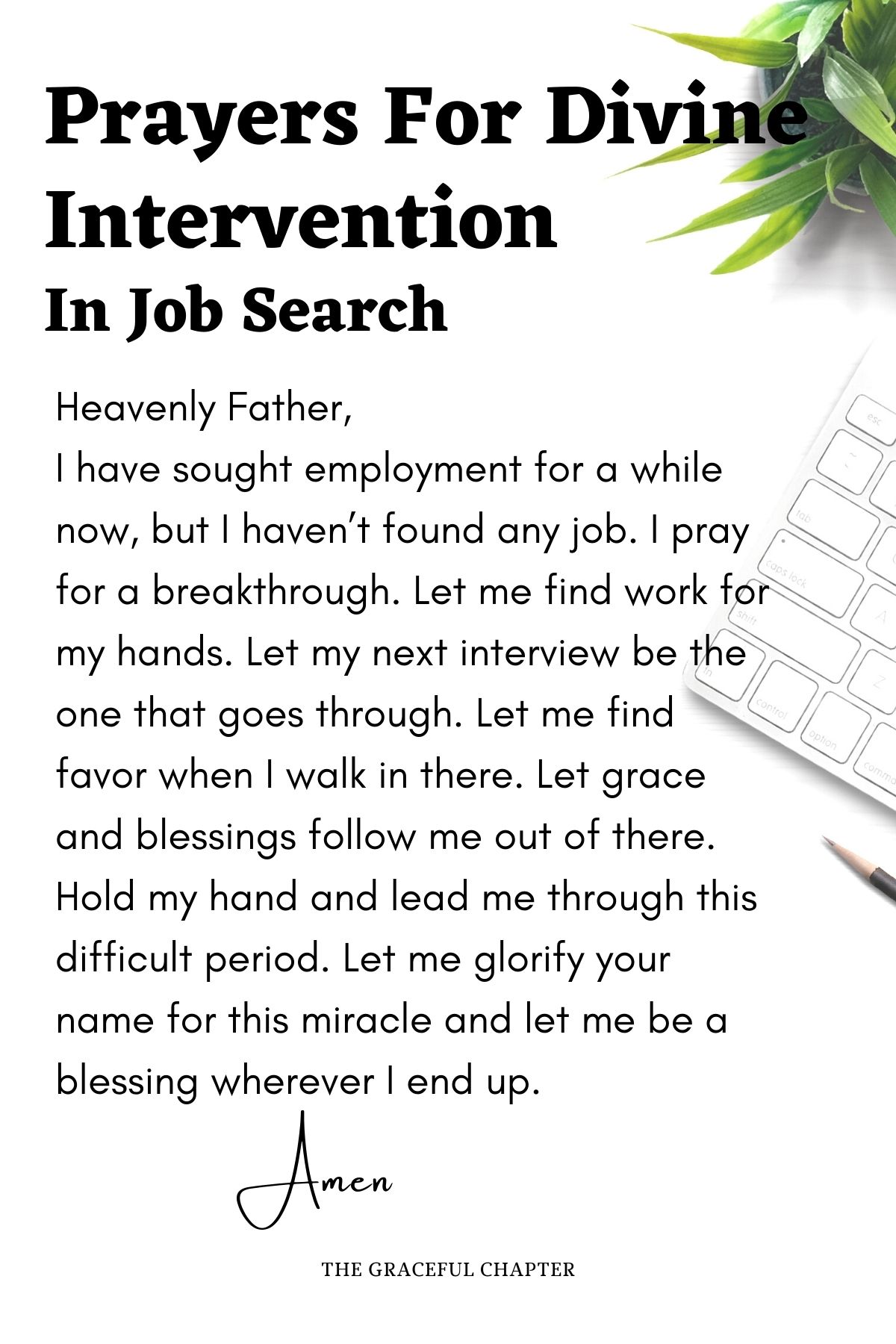Prayers for divine intervention Job search