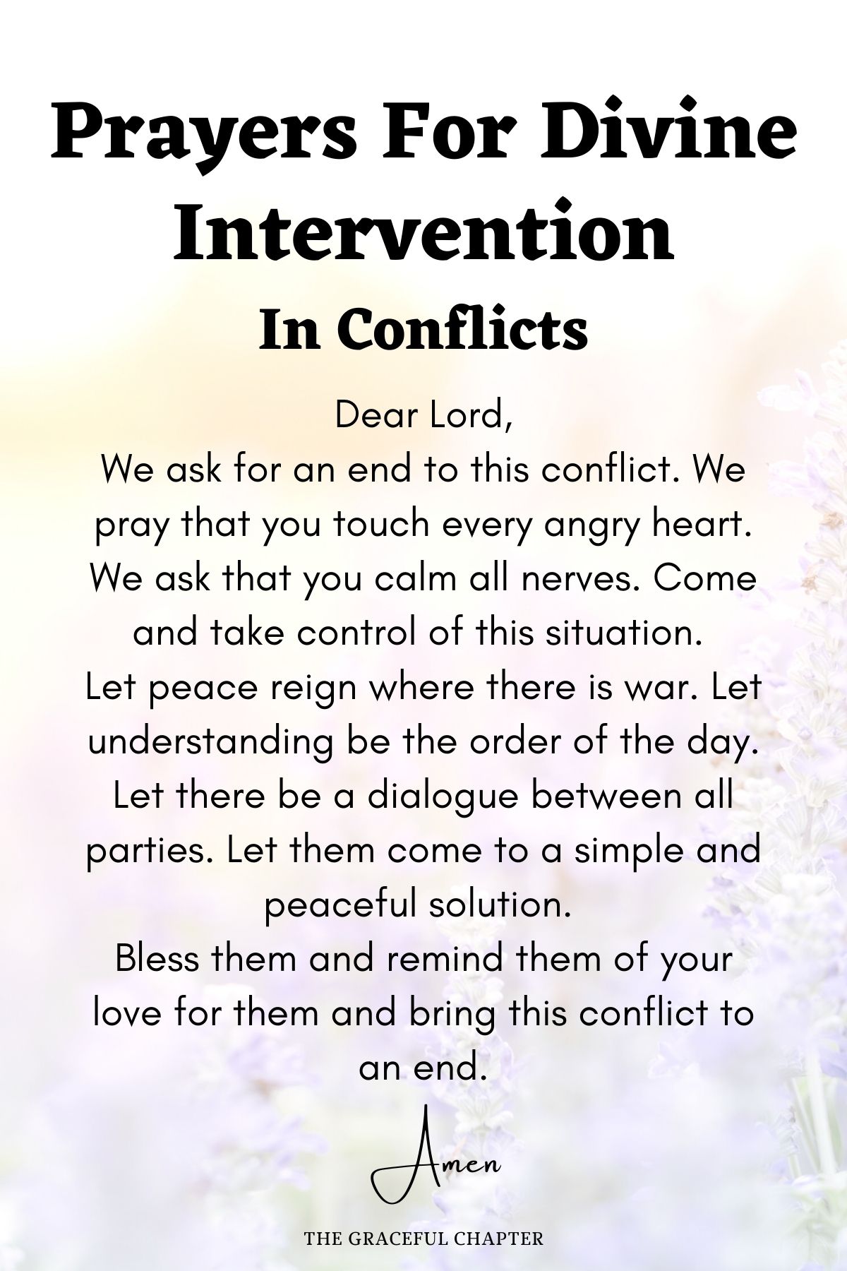 Prayers for divine intervention In conflicts