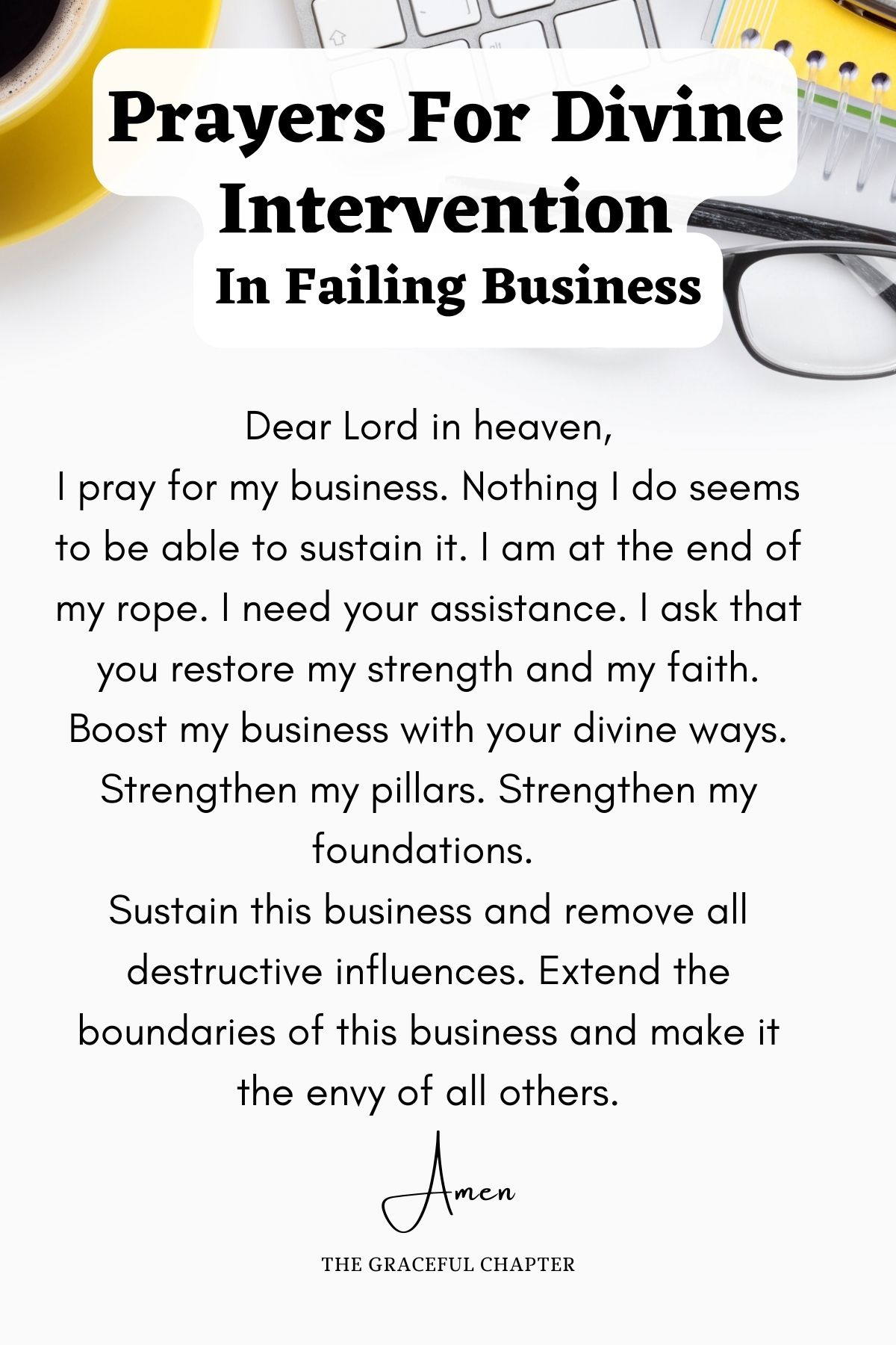 Prayer for divine intervention In failing business