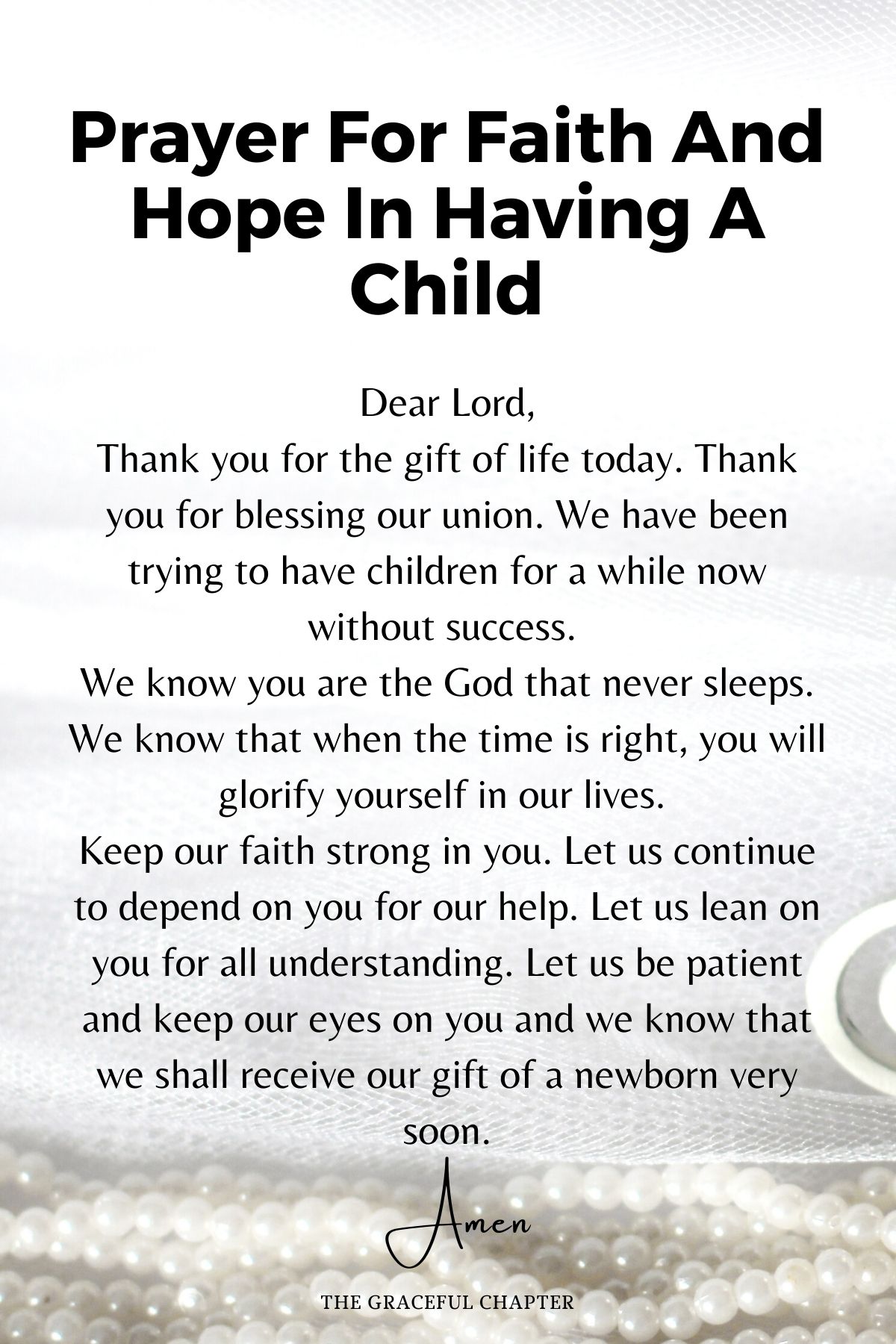 Prayer for faith and hope in having a child