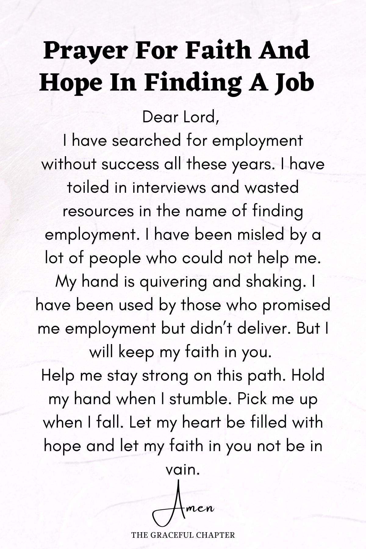 Prayer for faith and hope in finding a job
