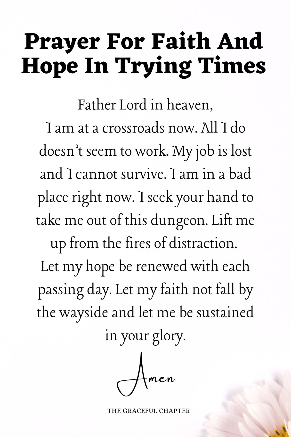 Prayer for faith and hope in trying times