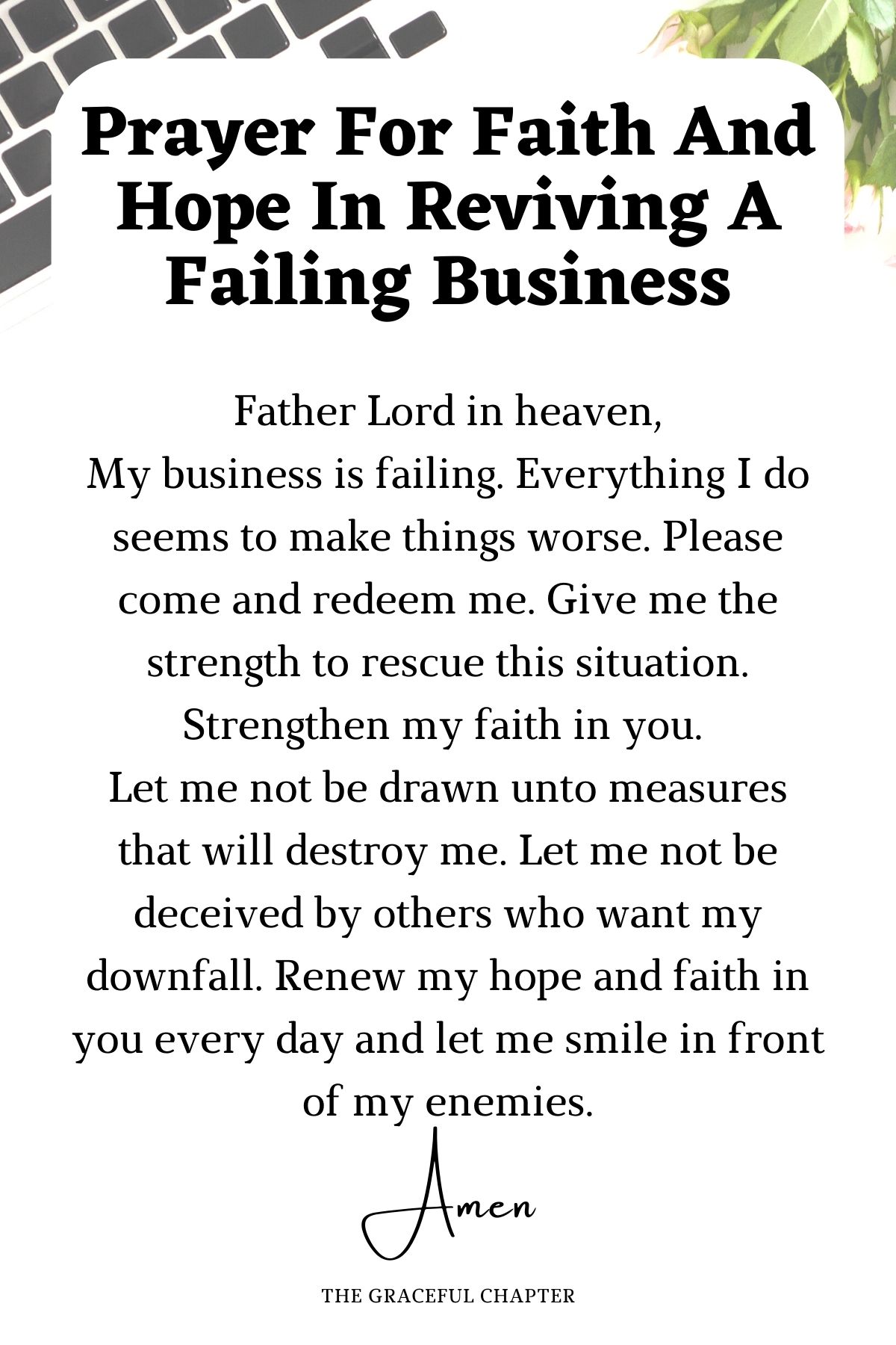 Prayer for faith and hope in reviving a failing business