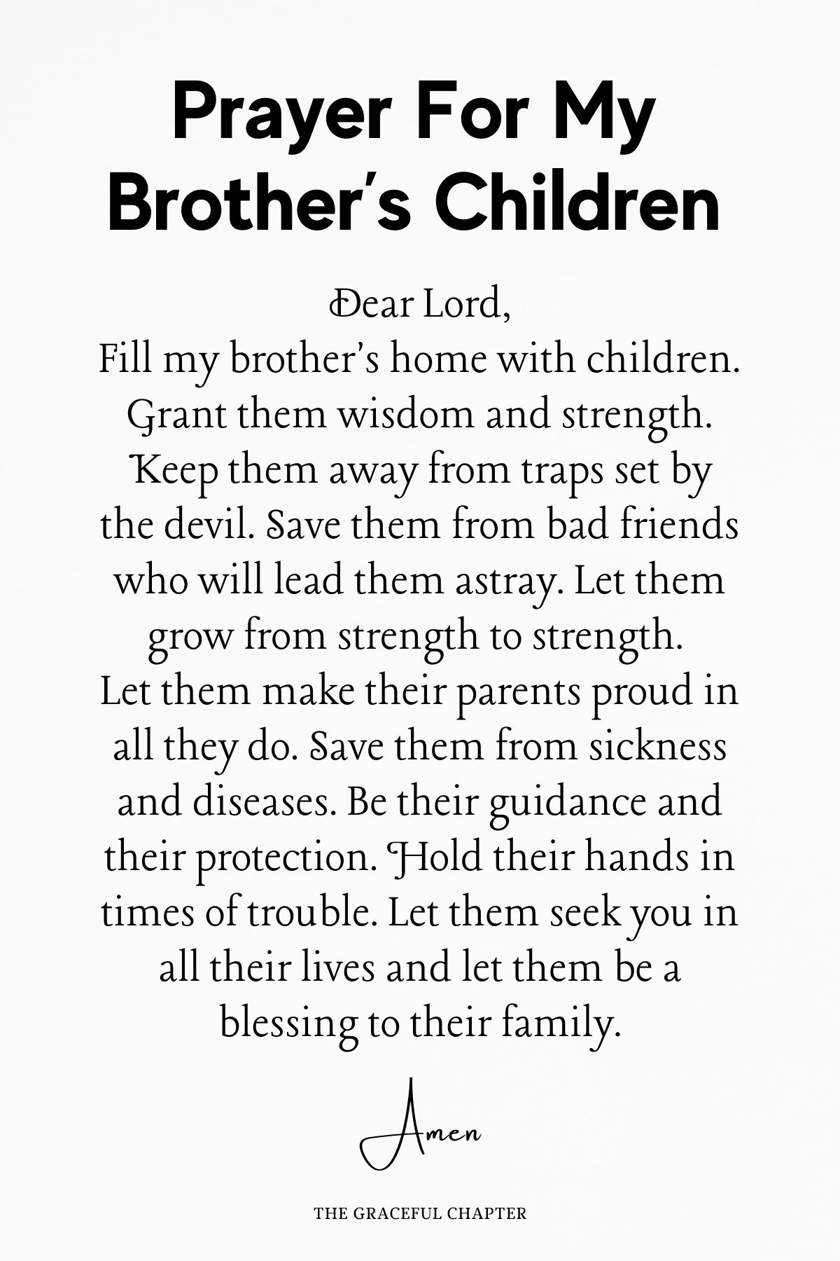 Prayer for my brother’s children - Prayers for my brother