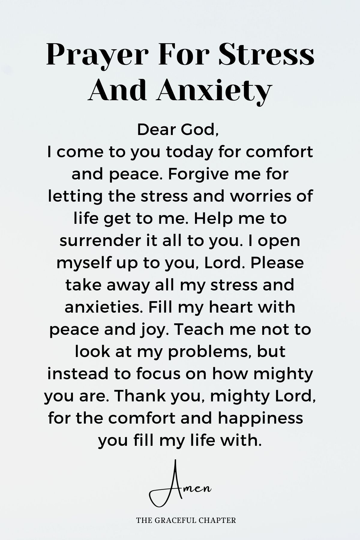Prayers for stress and anxiety