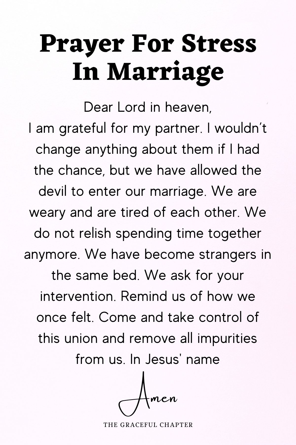 Prayer for stress in marriage