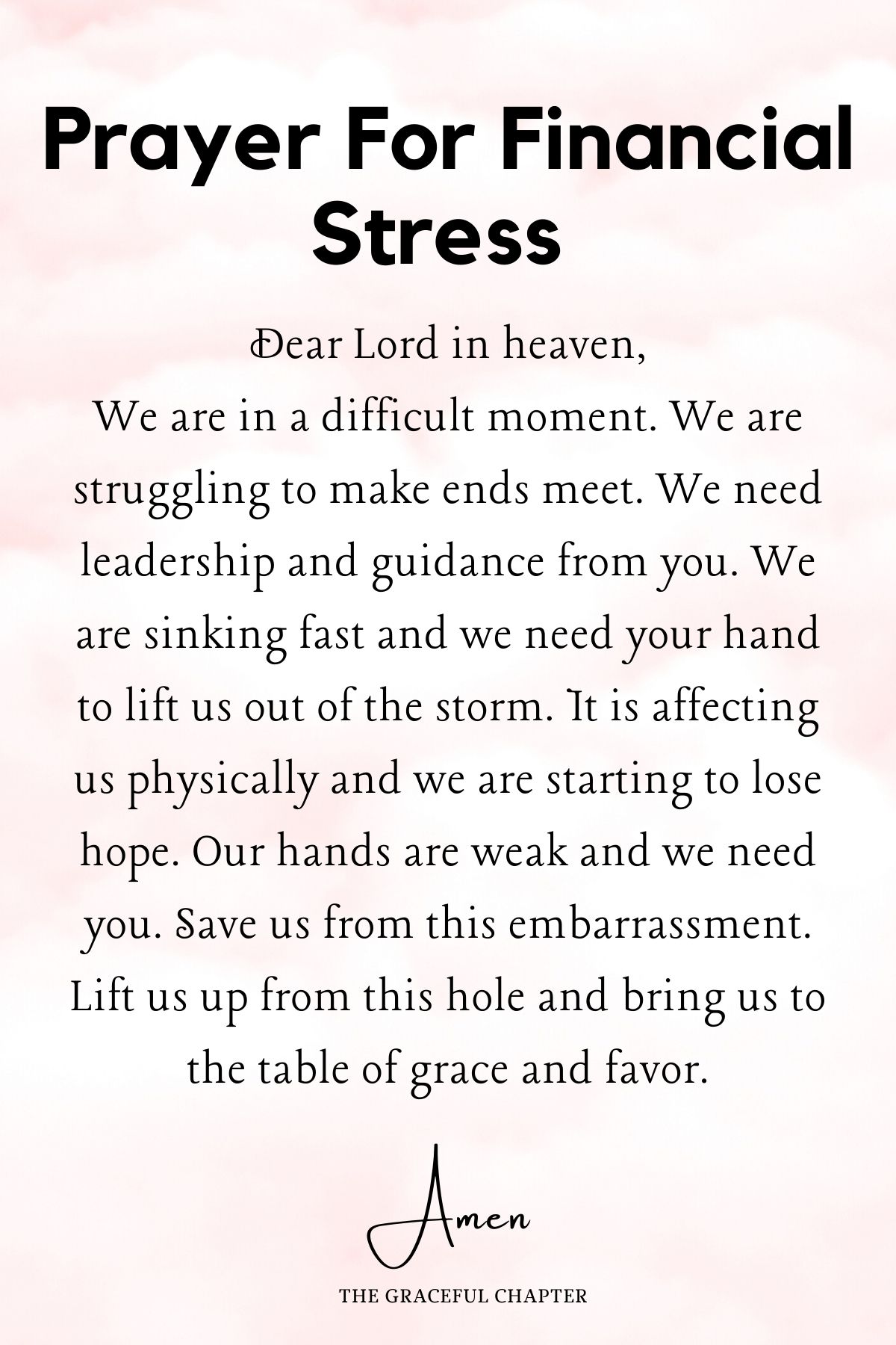 Prayer for financial stress 