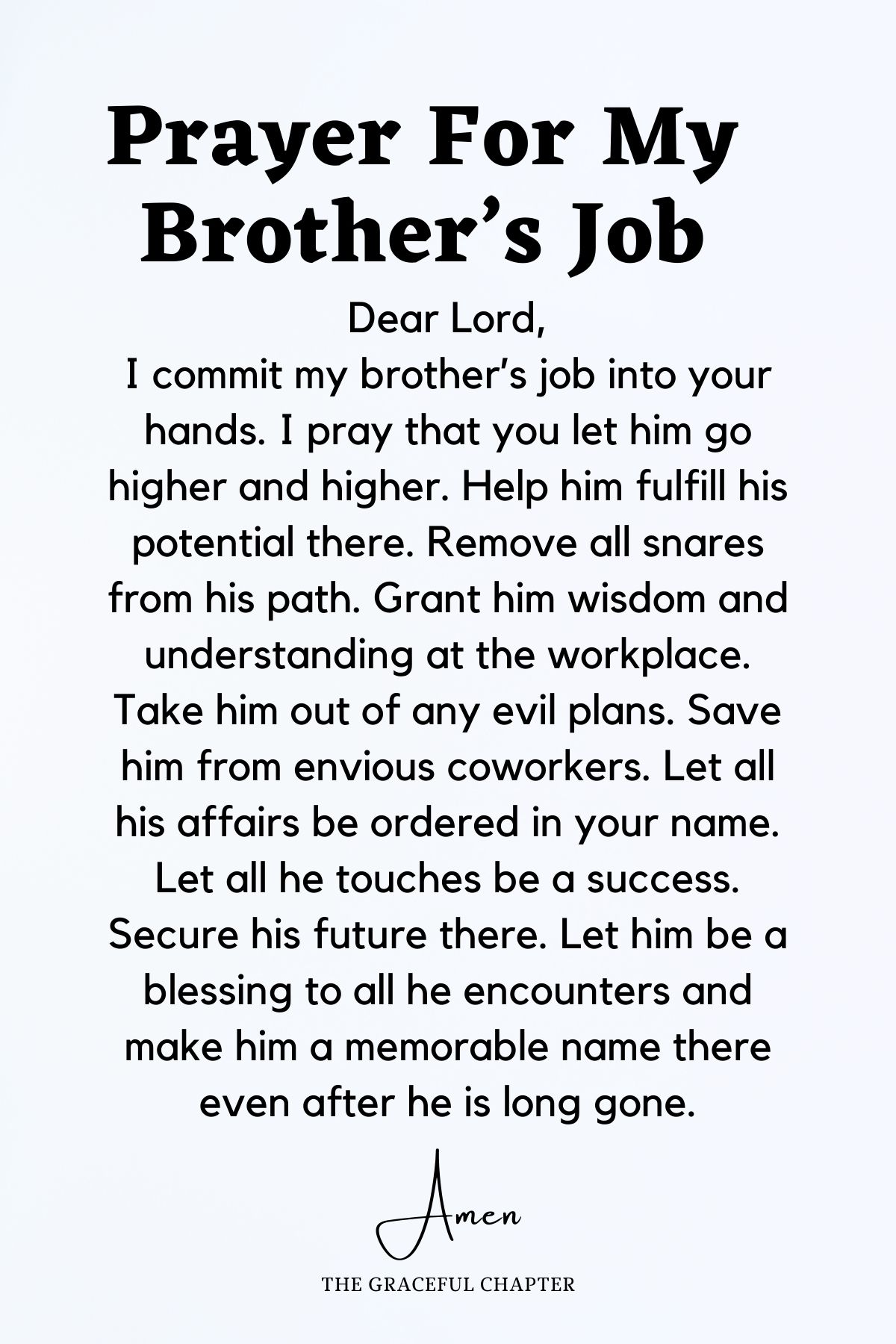 Prayer for my brother’s job -Prayers for my brother