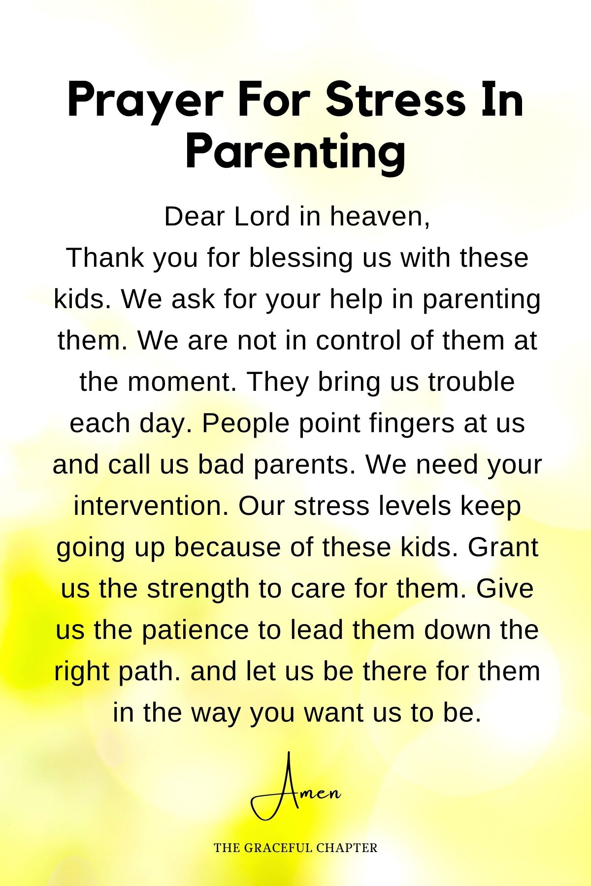 Prayer for stress in parenting