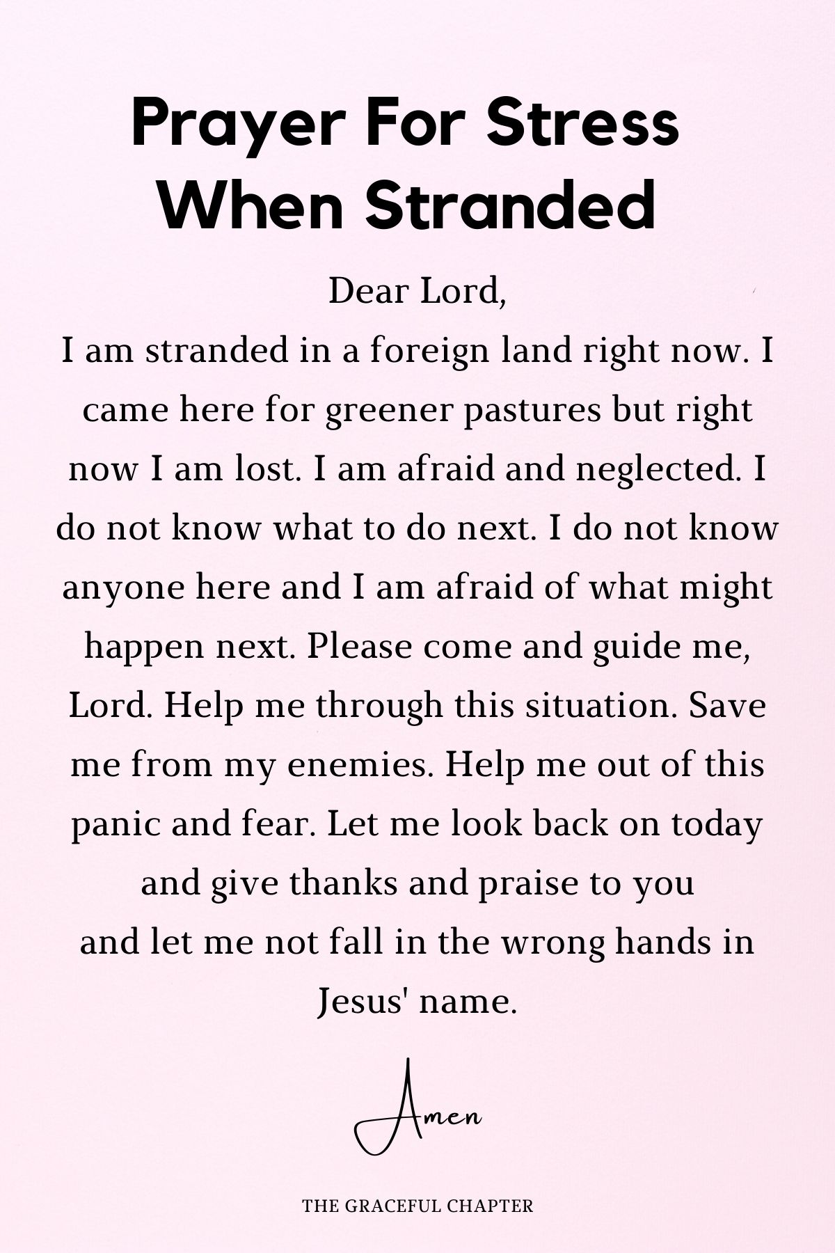 Prayer for stress when stranded