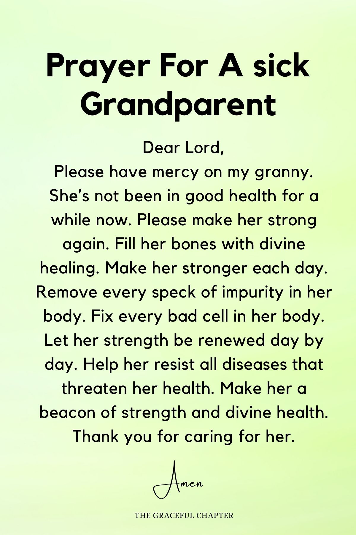 Prayer for a sick grandparent