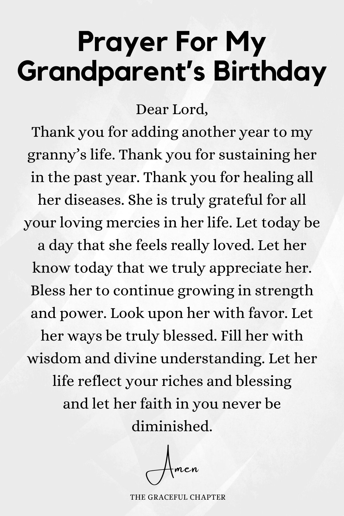 Prayer for my grandparent’s birthday