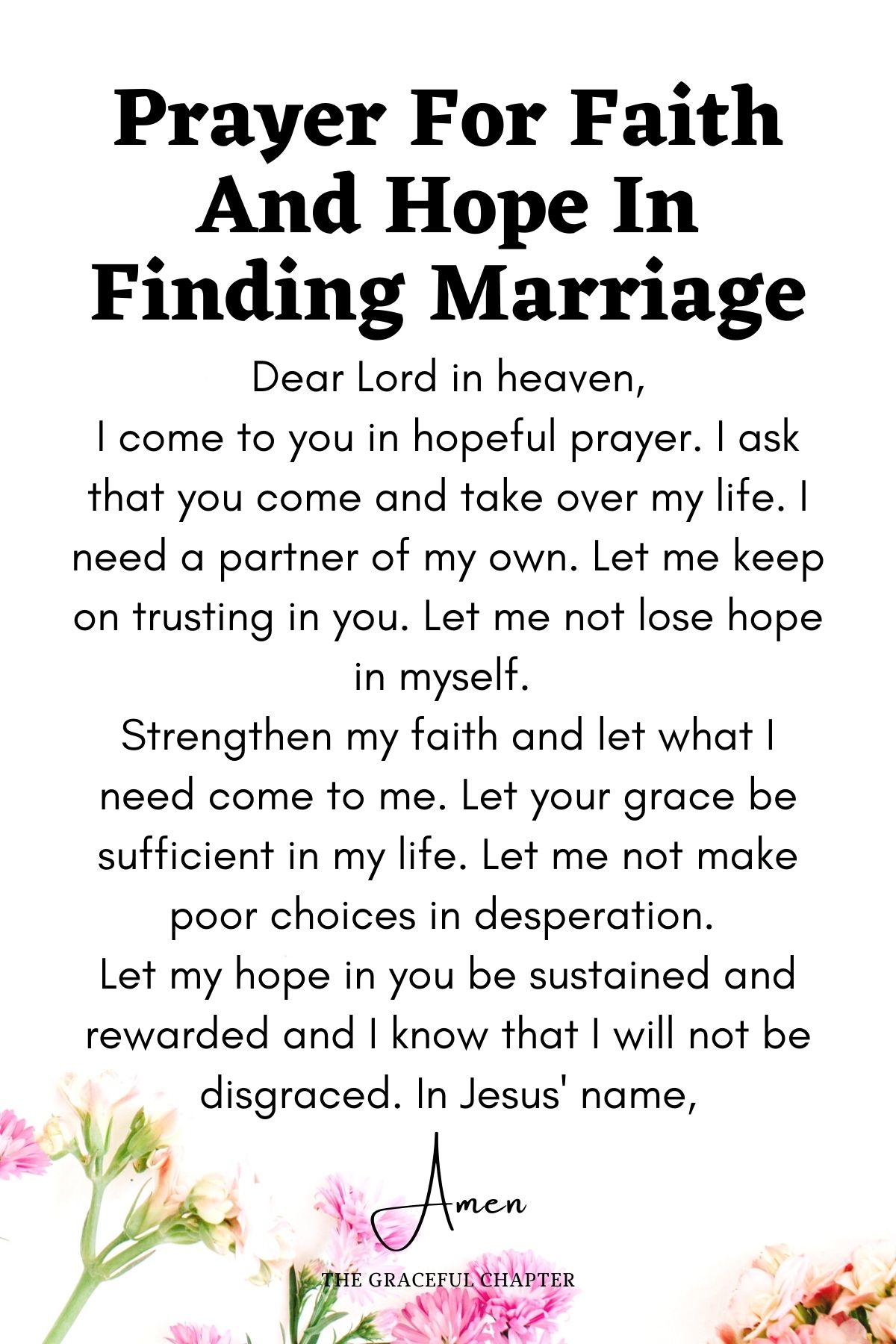 Prayer for faith and hope in finding marriage