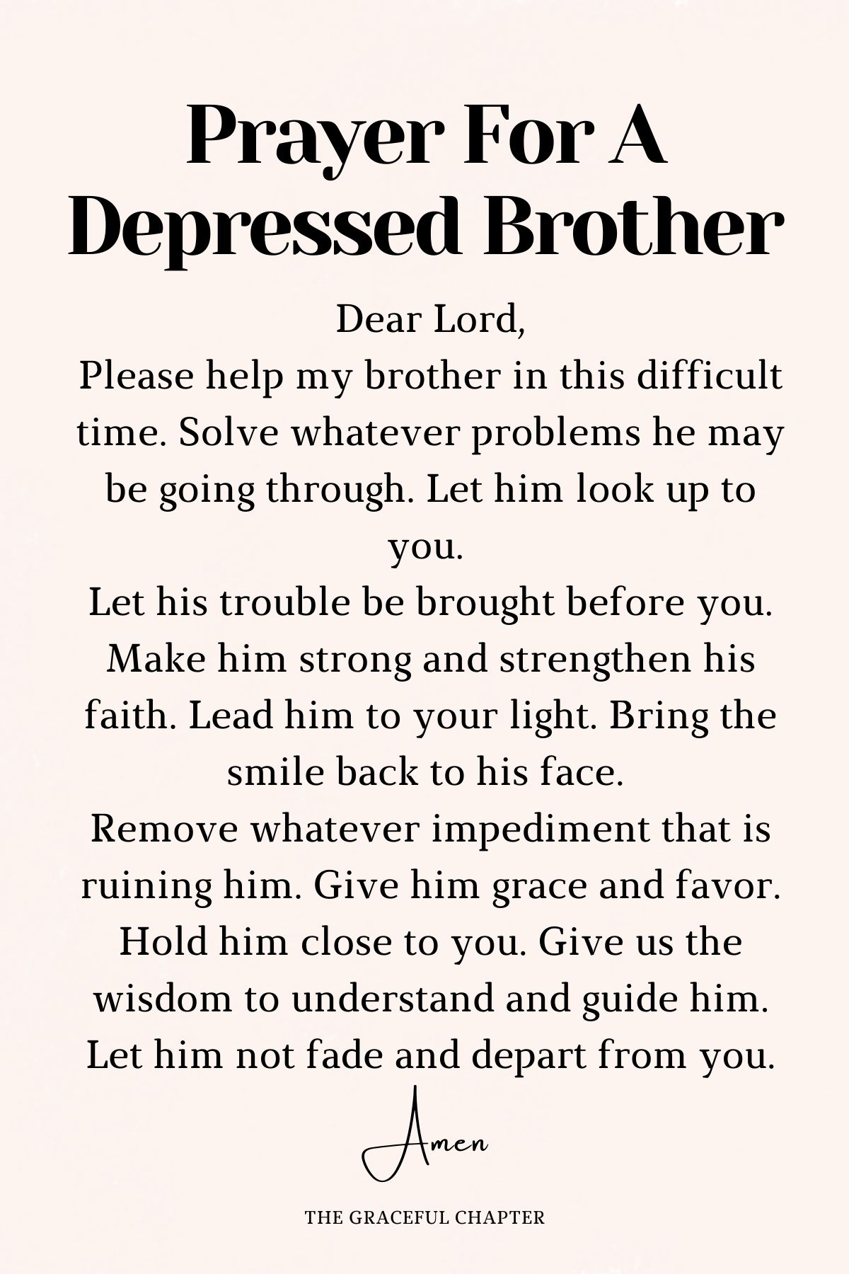 Prayer for a depressed brother