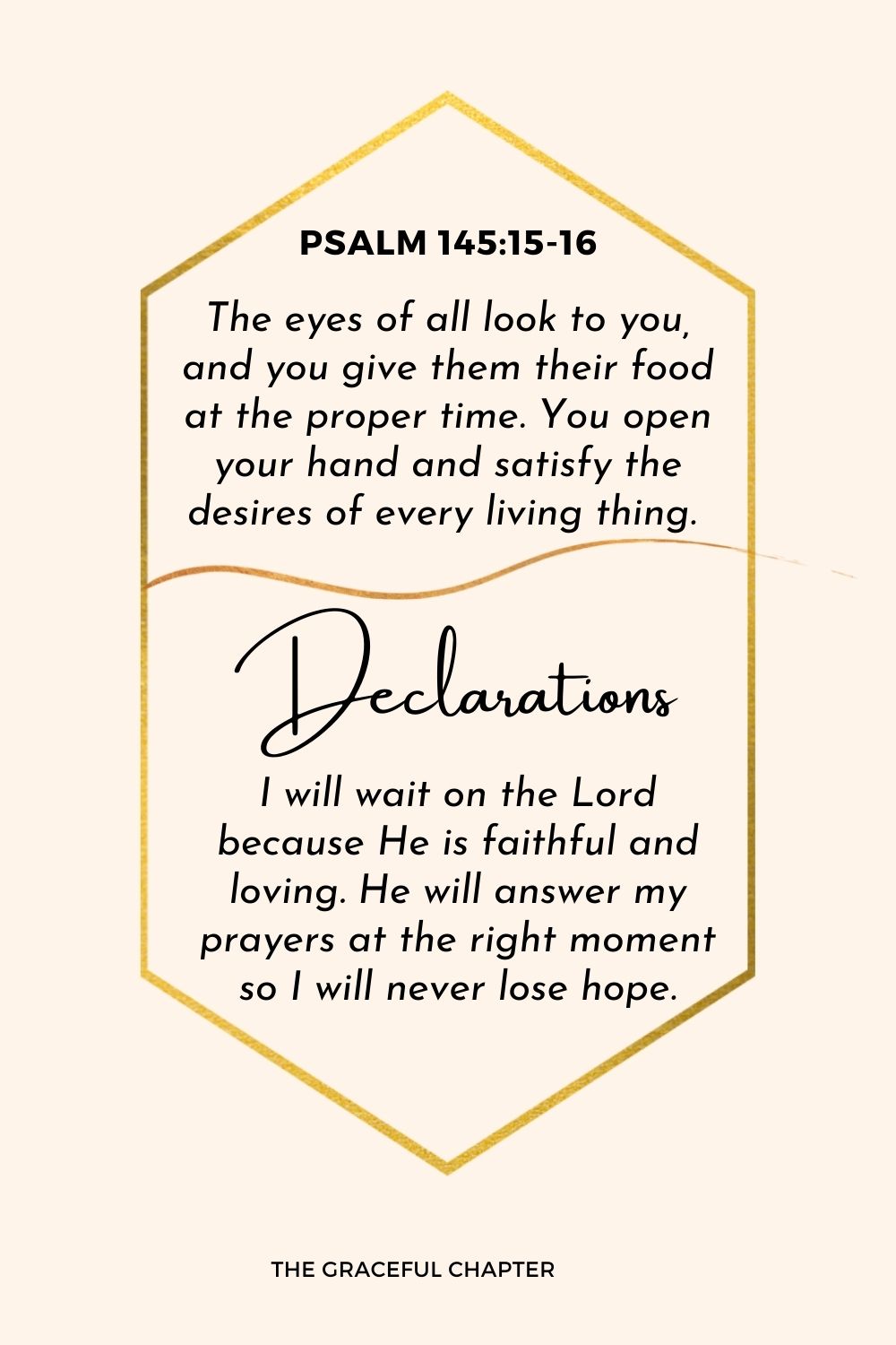 Declaration - Psalm 145:15-16