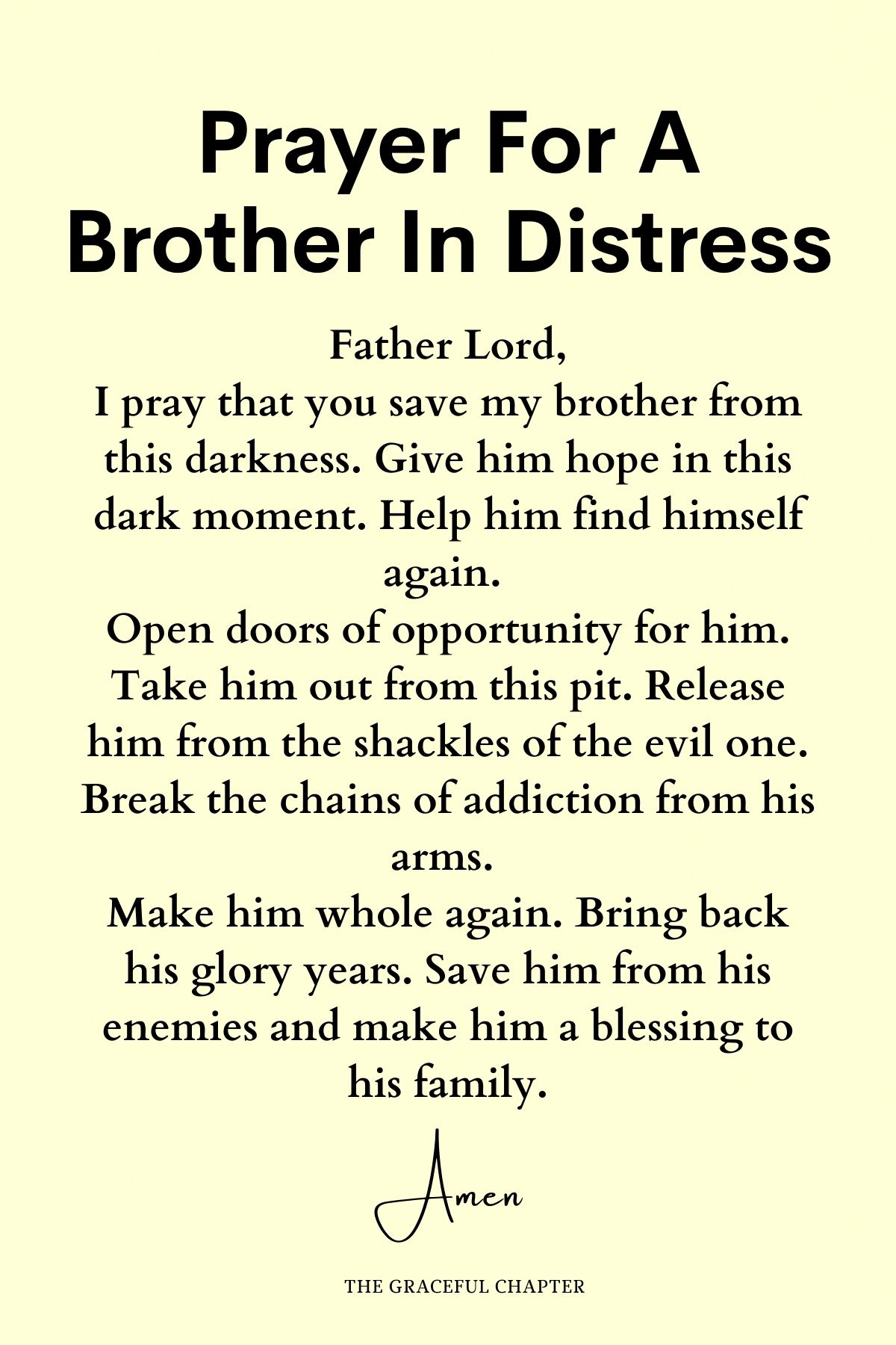 Prayer for a brother in distress