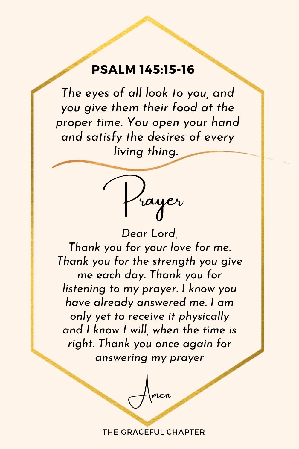 Prayer - Psalm 145:15-16