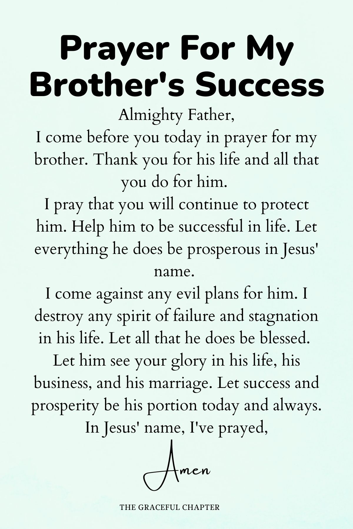 Prayer for my brother's success