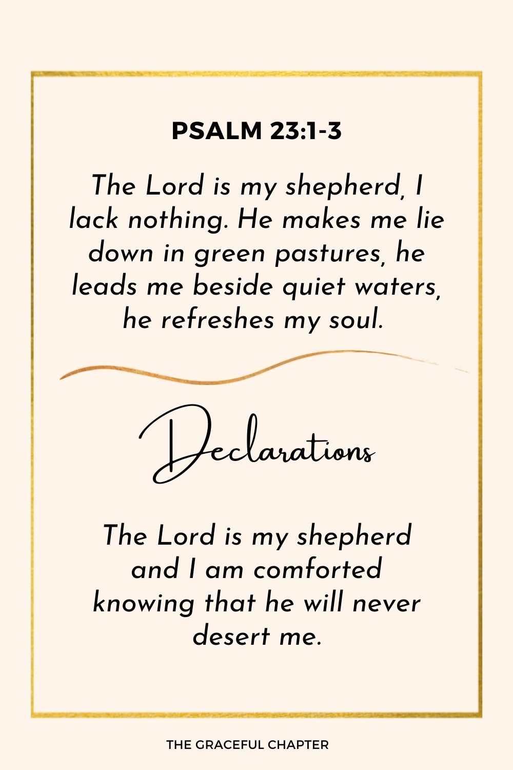 Declaration - Psalm 23:1-3