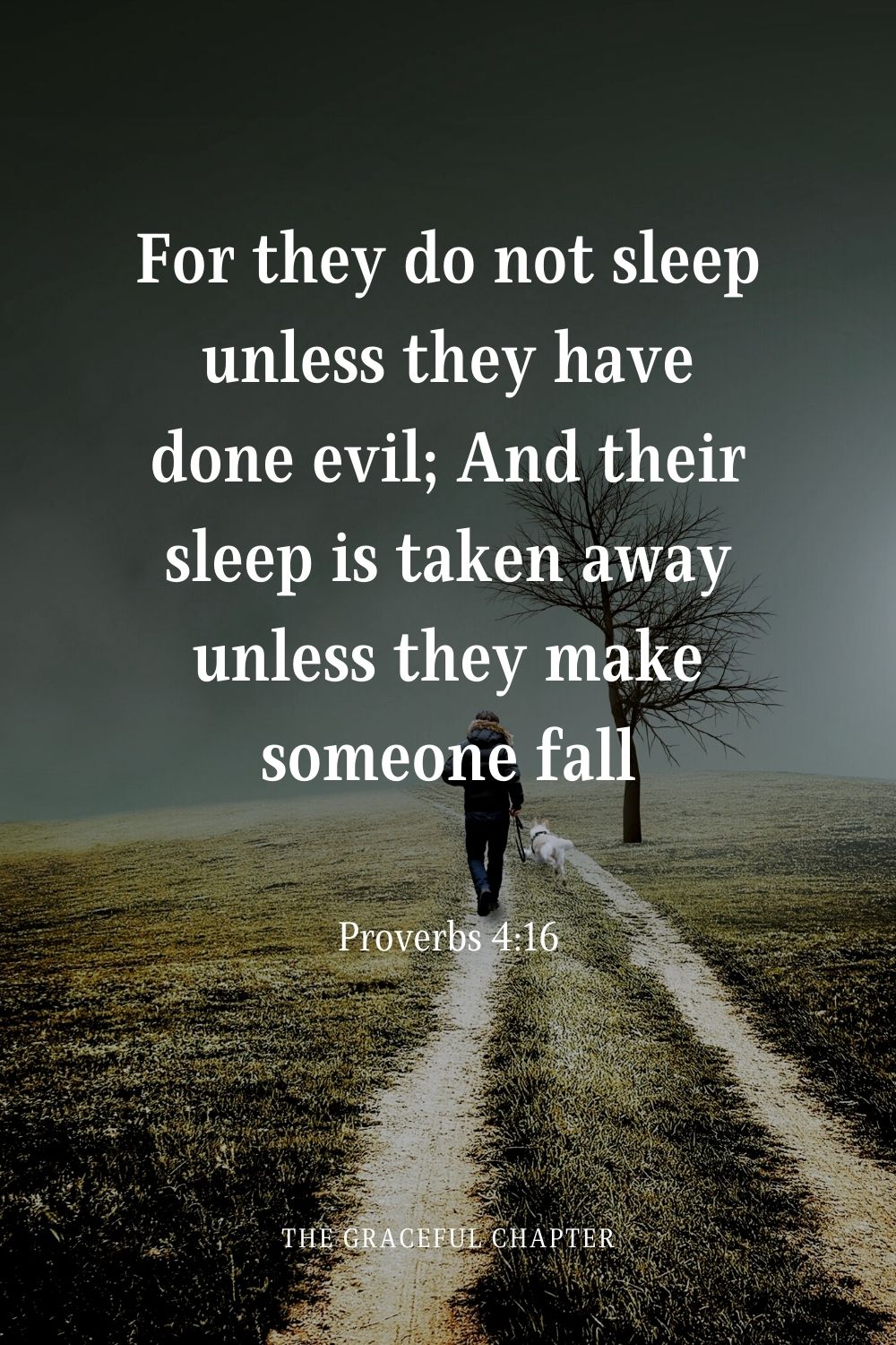 For they do not sleep unless they have done evil; And their sleep is taken away unless they make someone fall