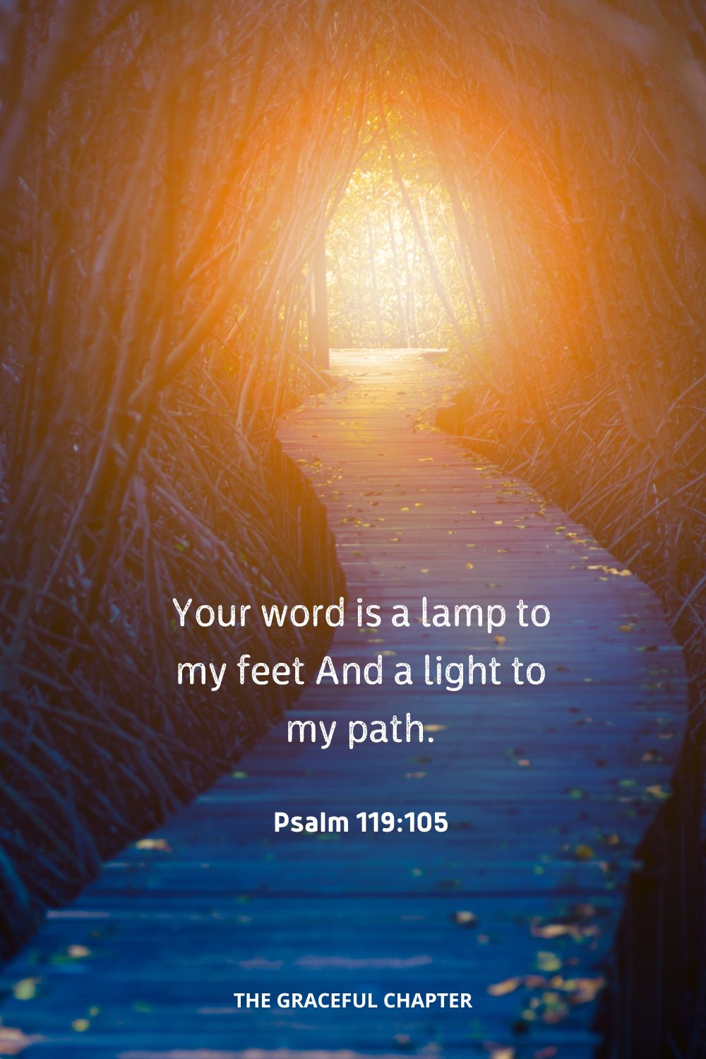 Your word is a lamp to my feet And a light to my path.