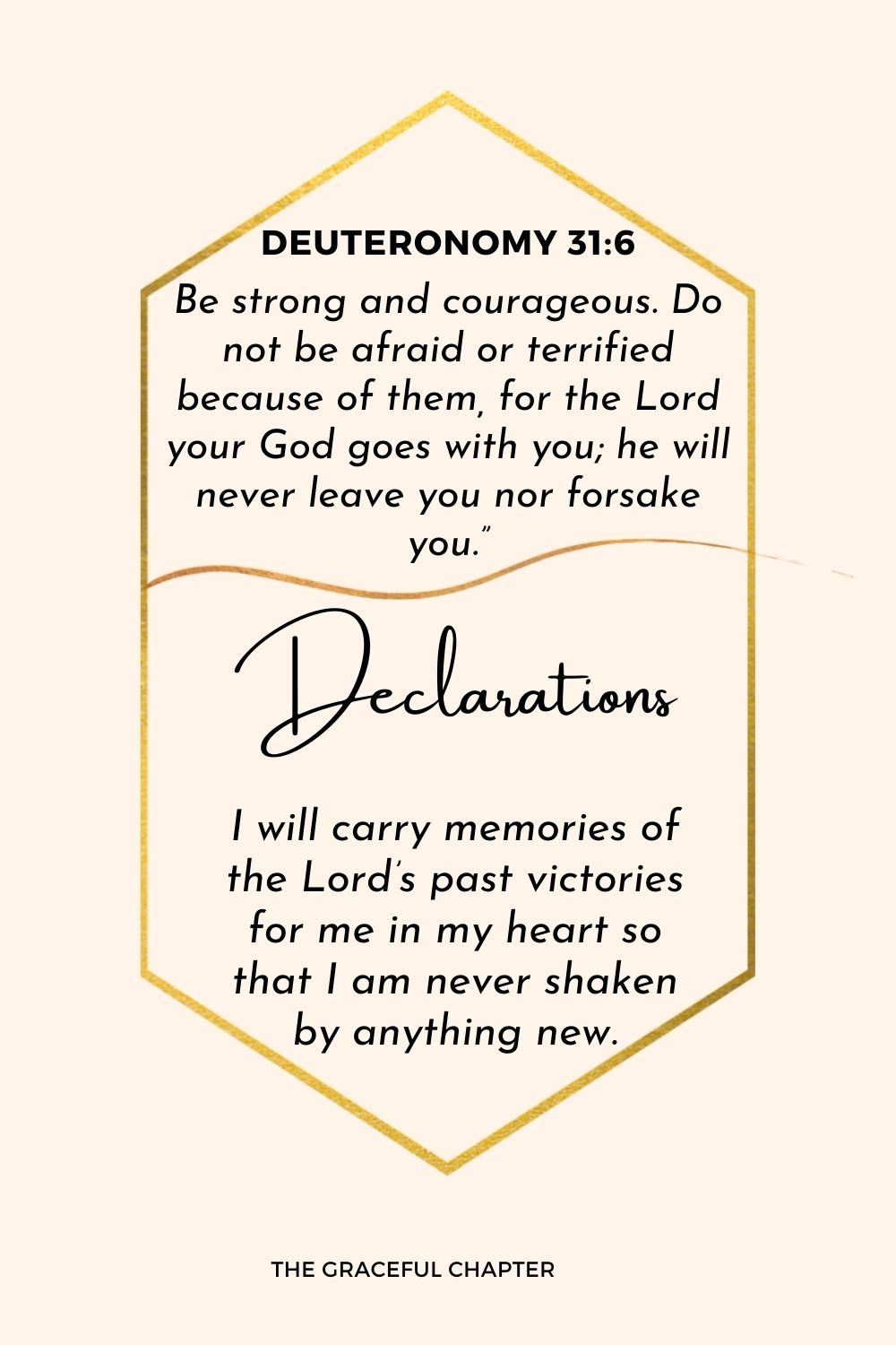 Declaration- Deuteronomy 31:6