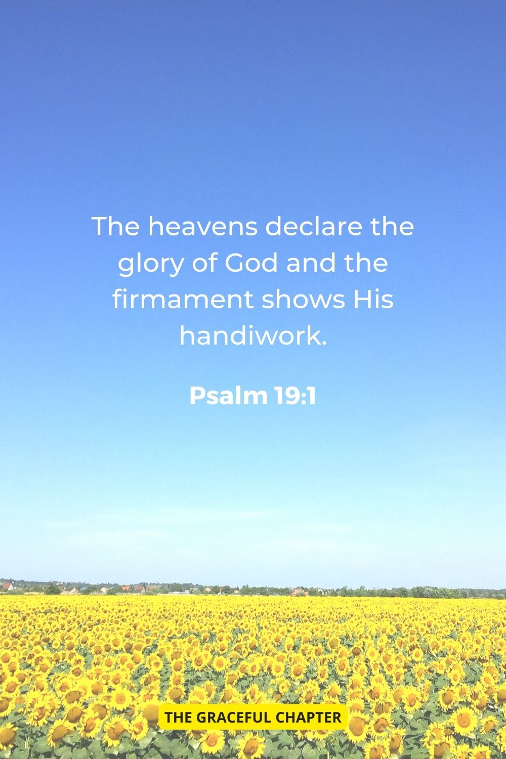 The heavens declare the glory of God; And the firmament shows His handiwork.