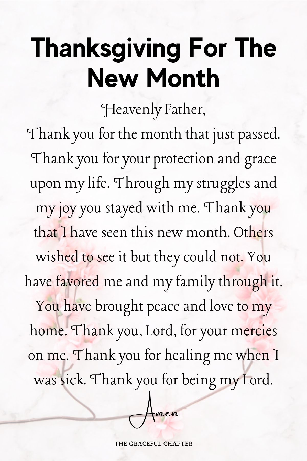 13 Prayers For The New Month - The Graceful Chapter