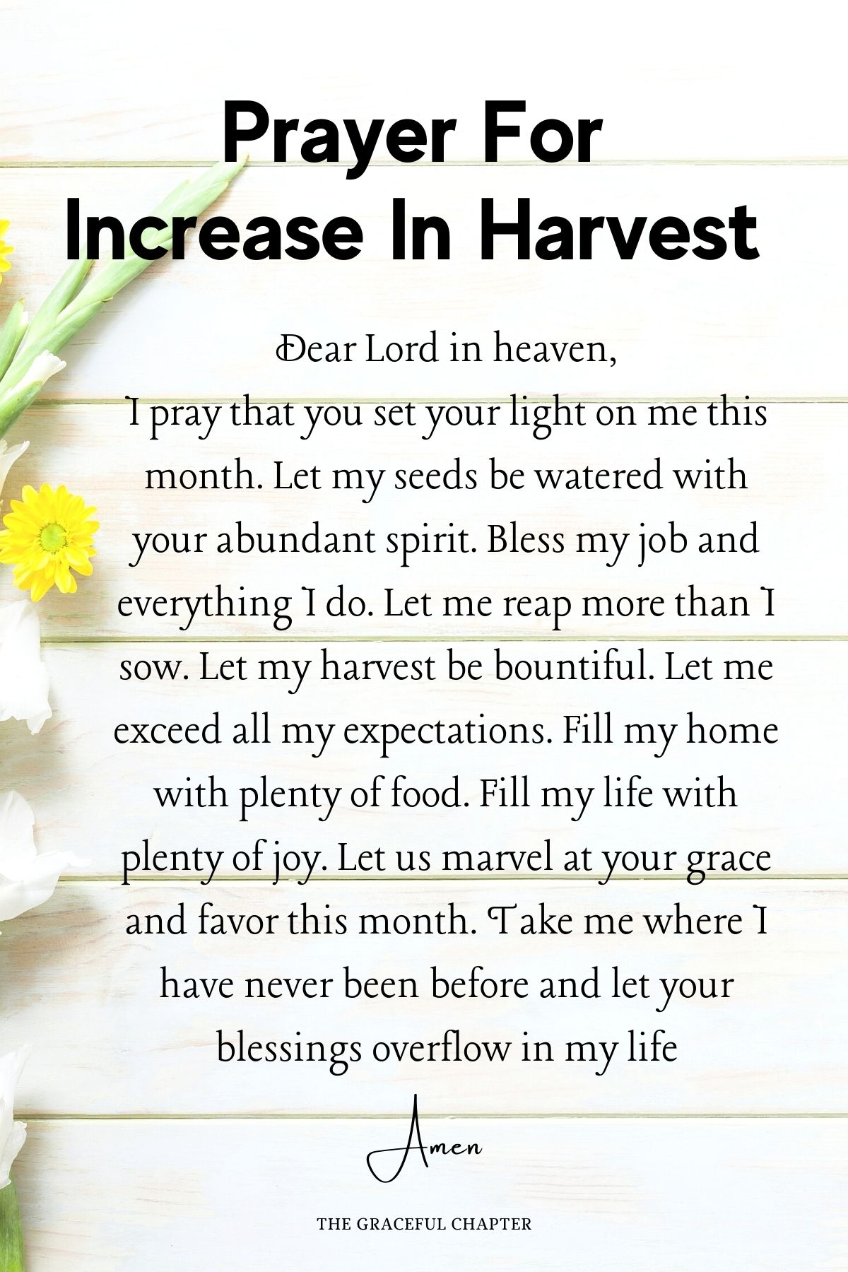 Prayer for an increase in harvest
