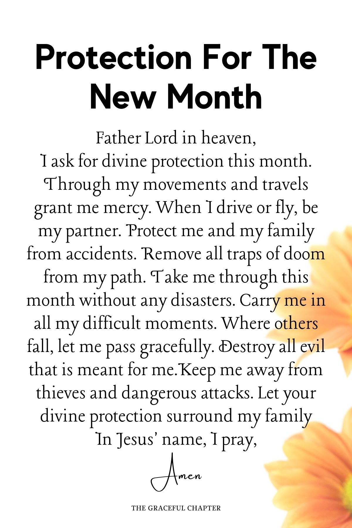 Prayer for protection for the new month