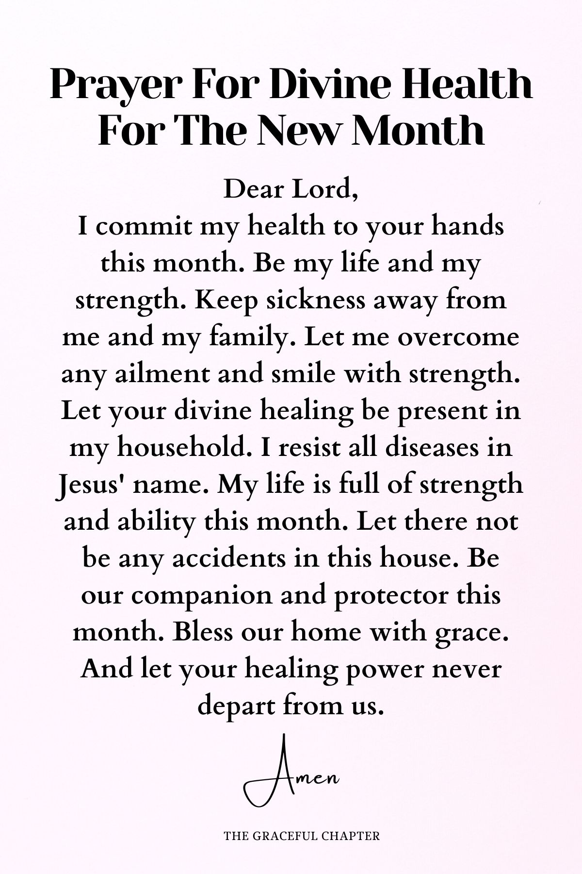 Prayer for divine health