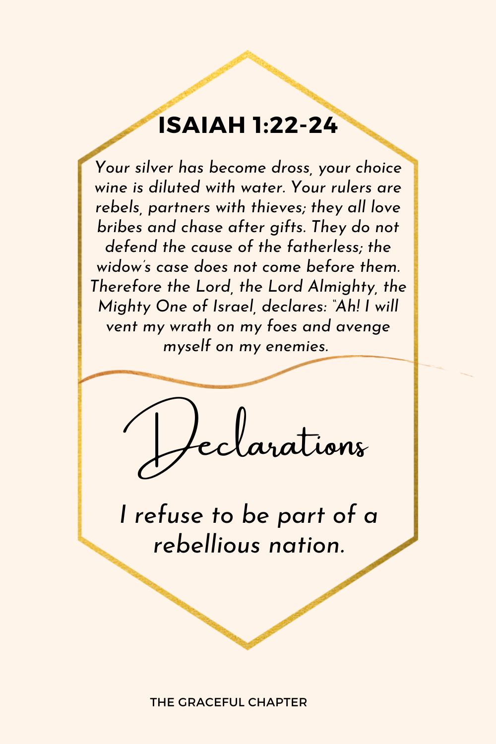 Declaration - Isaiah 1:22-24