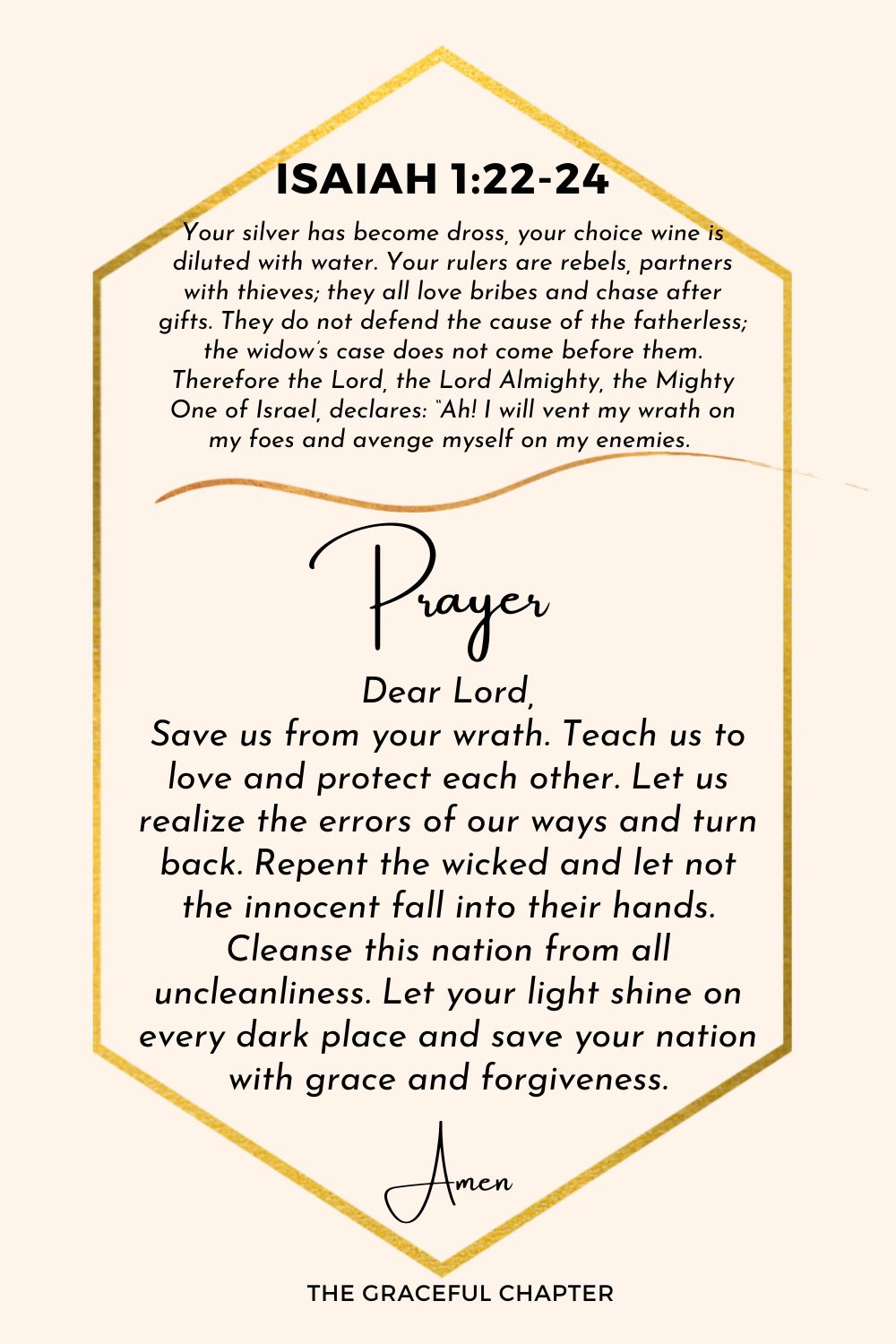 Prayer- Isaiah 1:22-24