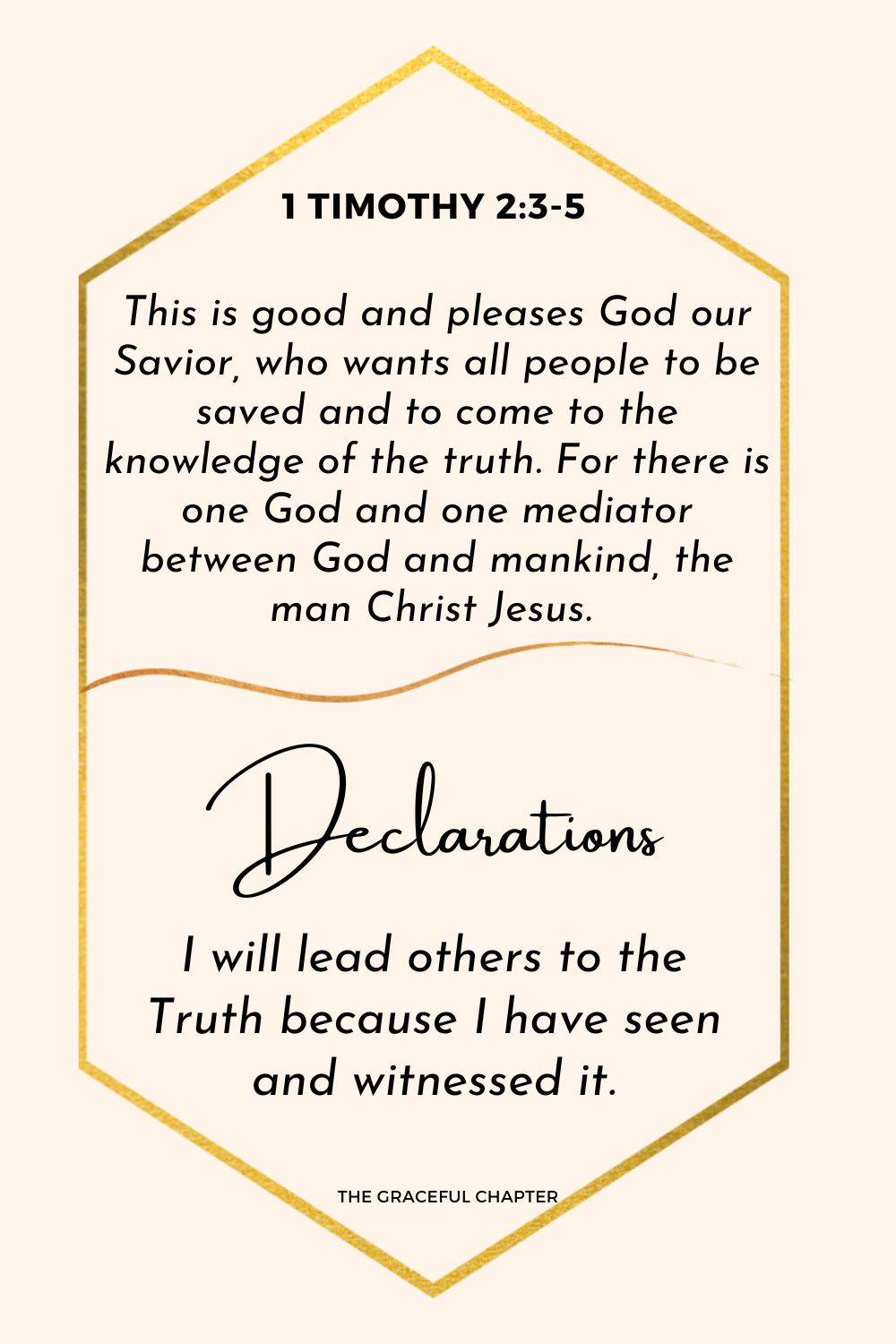 Declaration - 1Timothy 2:3-5