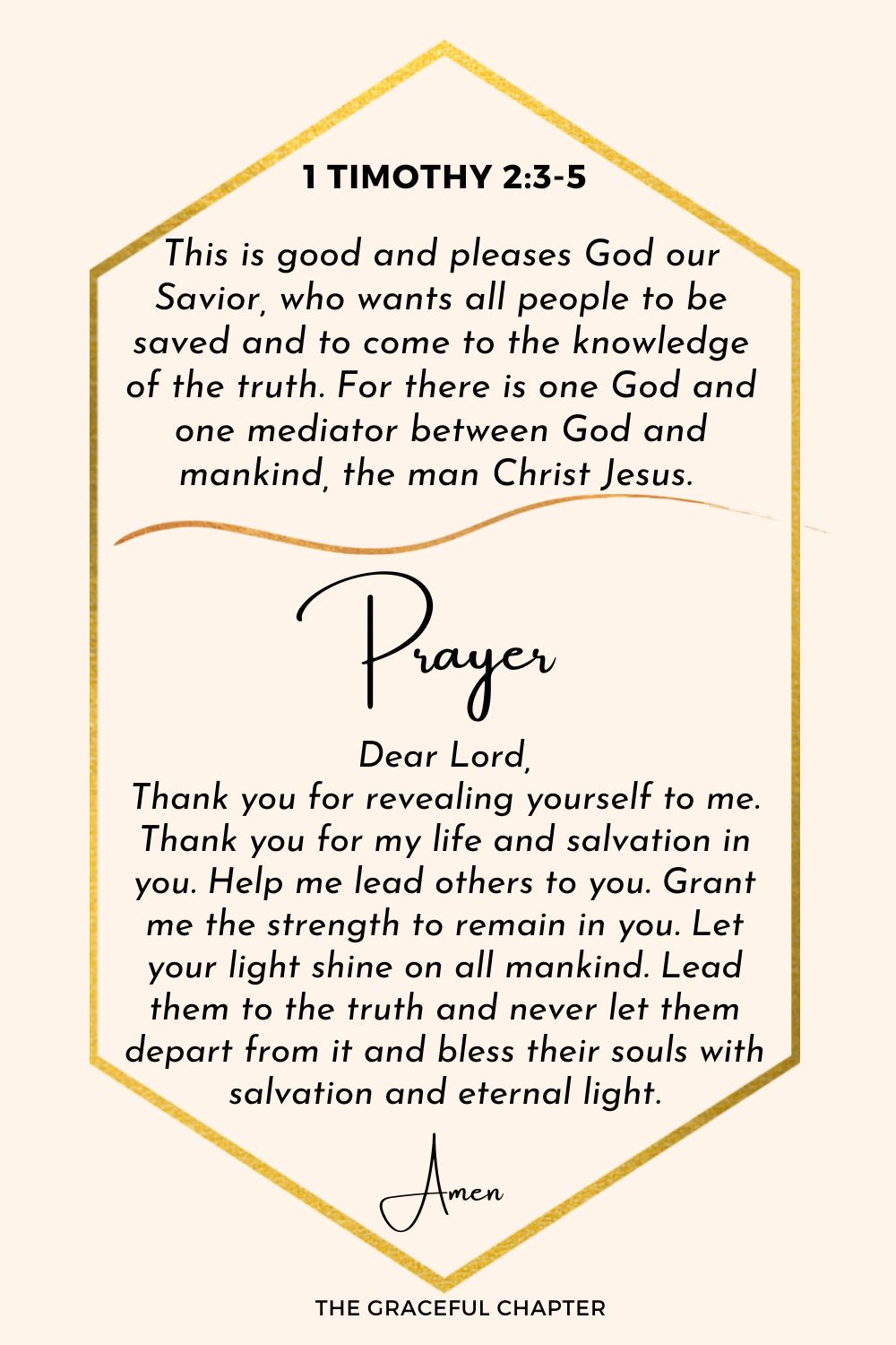 Prayer - 1Timothy 2:3-5