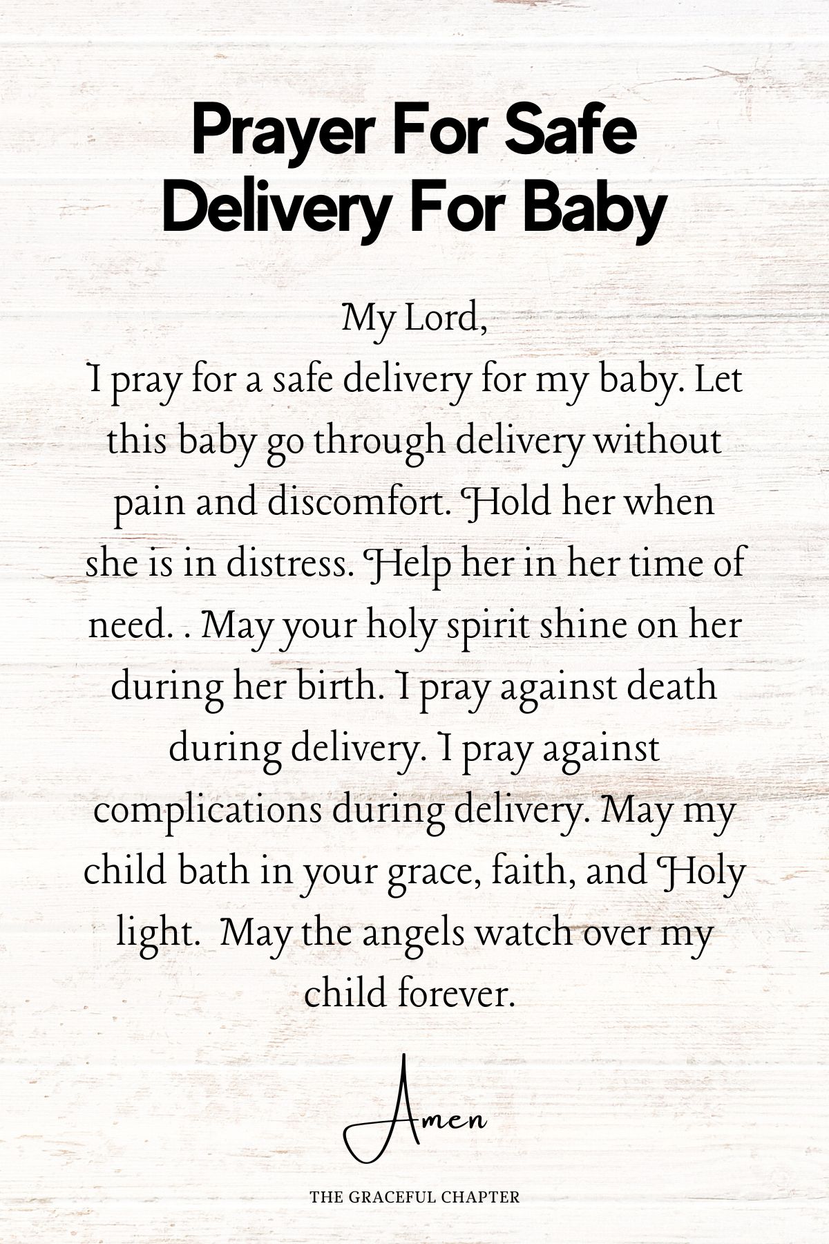 Prayer for safe delivery for baby