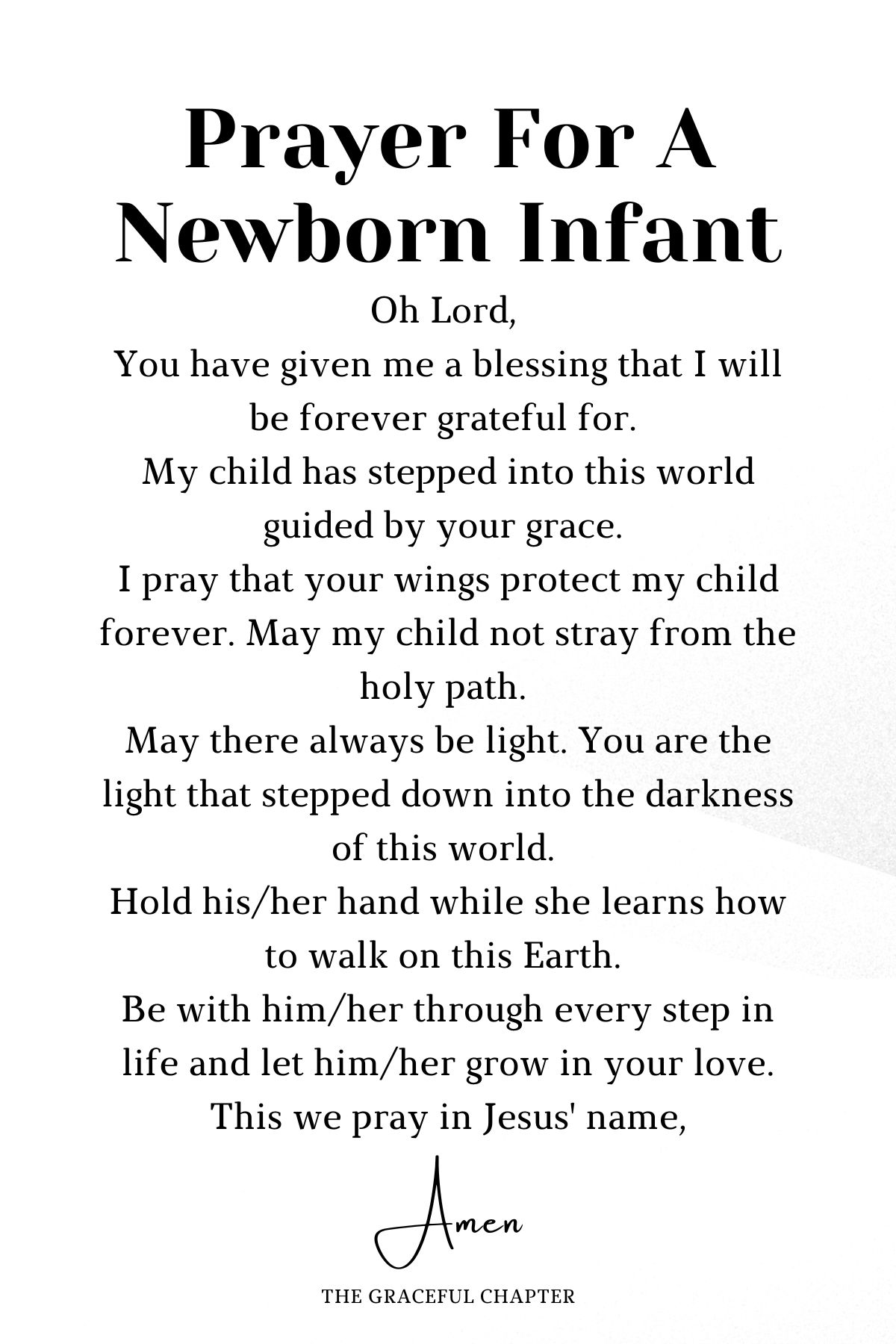 Prayer for a newborn infant