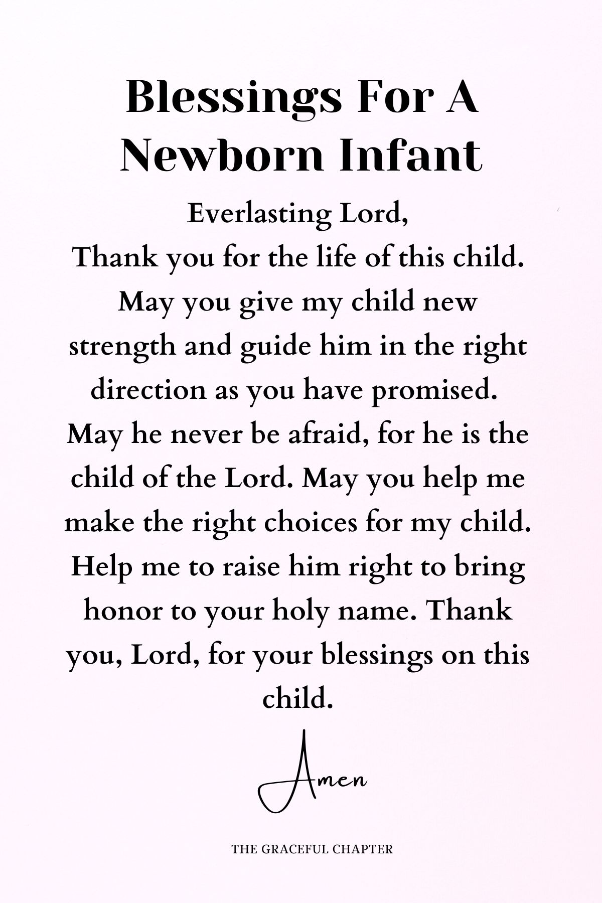Blessings for a newborn infant