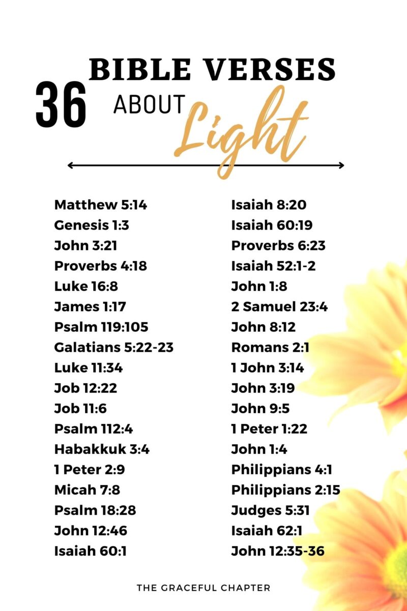 30 Bible Verses About Light - The Graceful Chapter